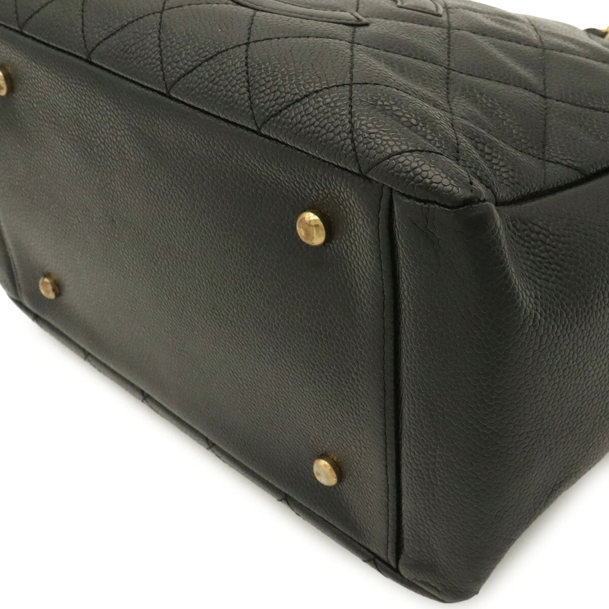 Chanel Matelasse Black Grained Calfskin Shoulder Bag Tote Bag (Pre-Owned)