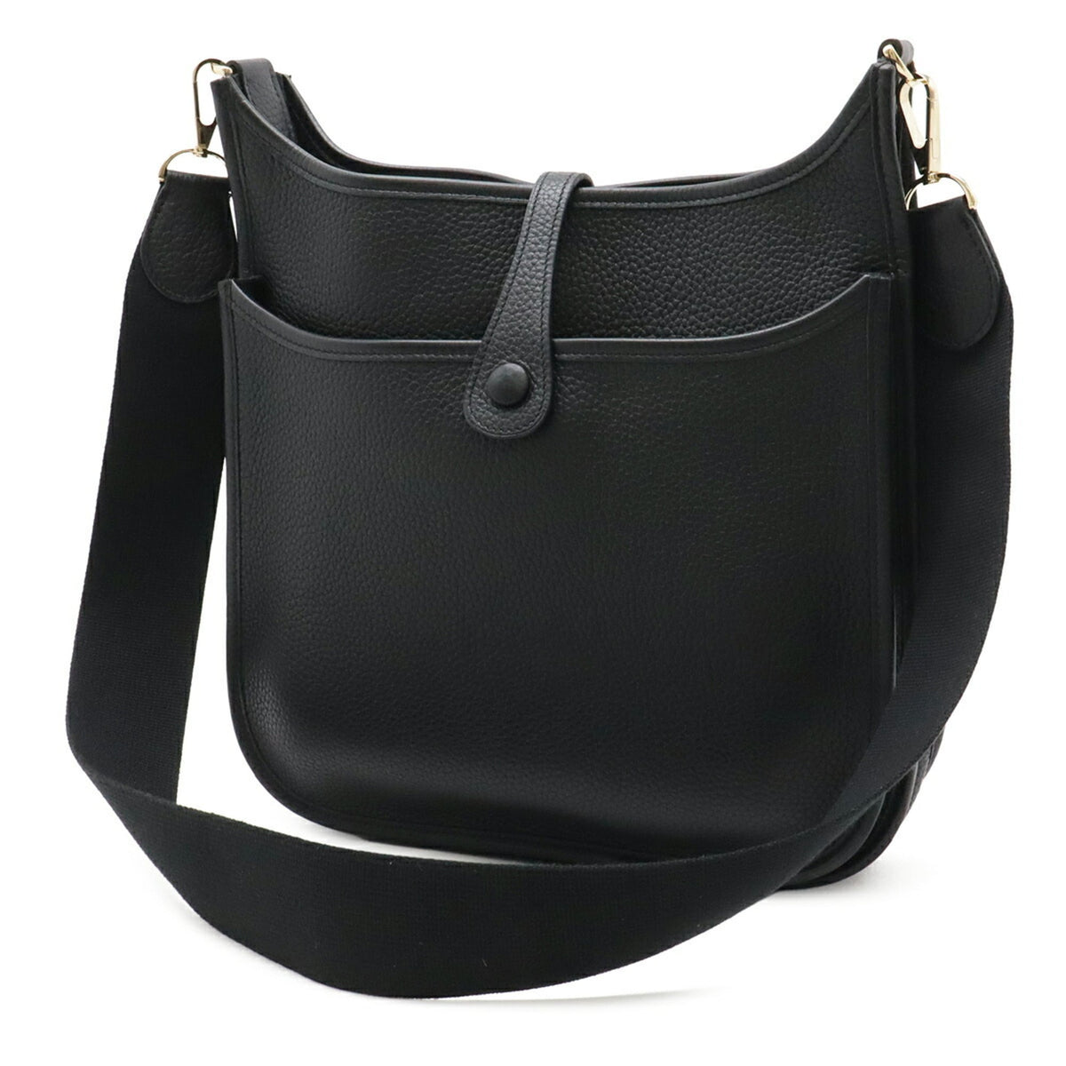 Hermes Evelyne Black Taurillon Clemence Leather Shoulder Bag (Pre-Owned)
