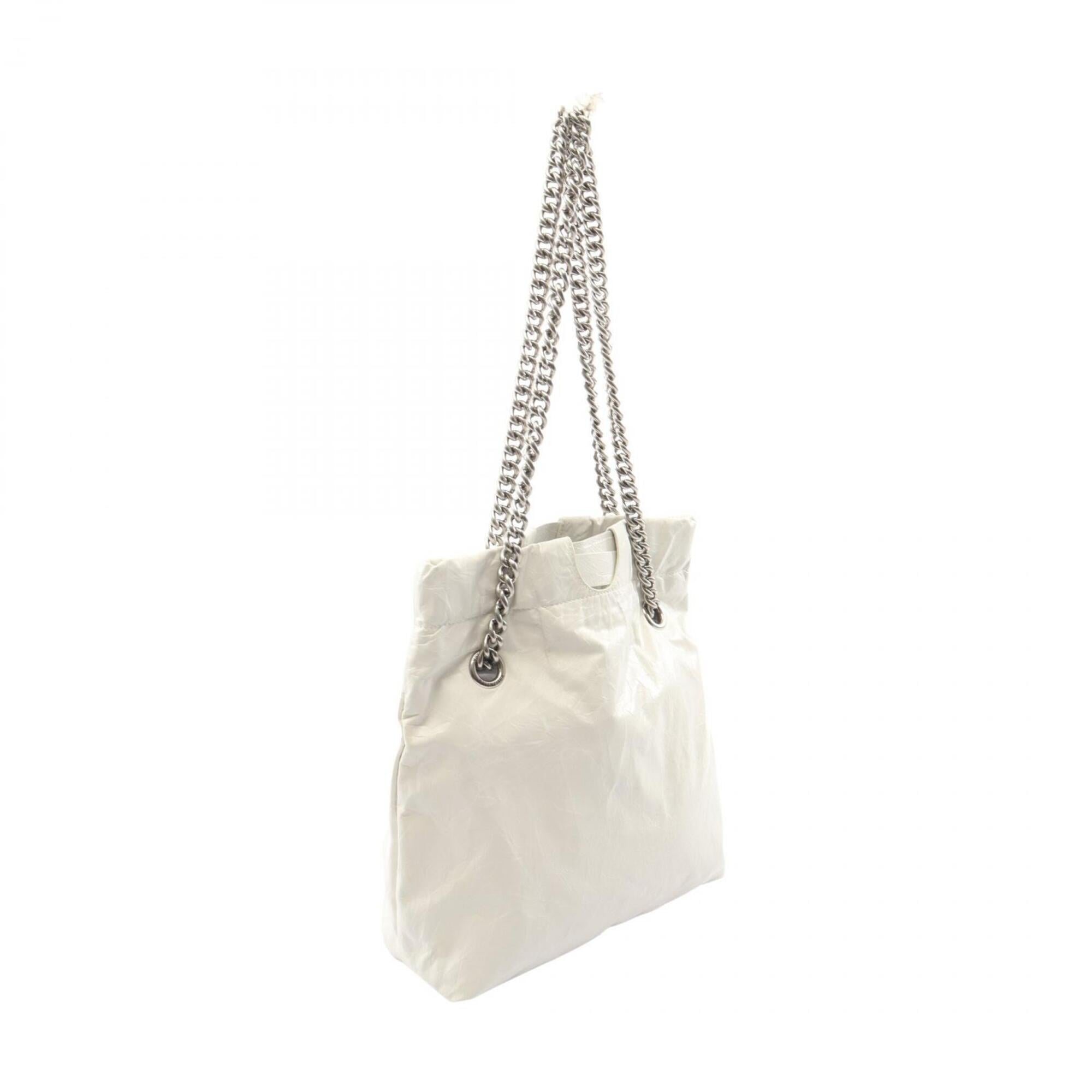 Balenciaga White Leather Handbag Shoulder Bag Tote Bag (Pre-Owned)