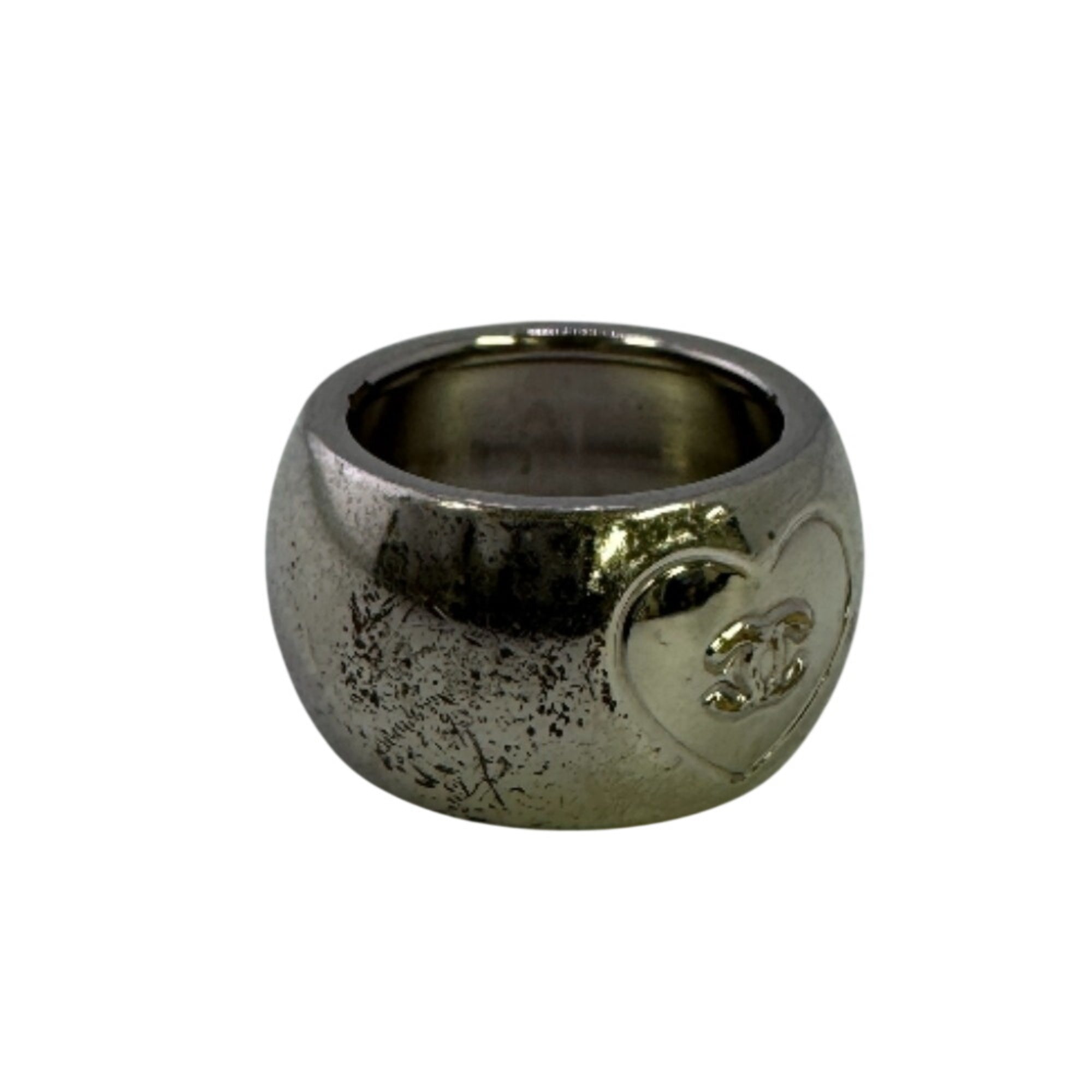 Chanel Silver Metal Band Ring (Pre-Owned)
