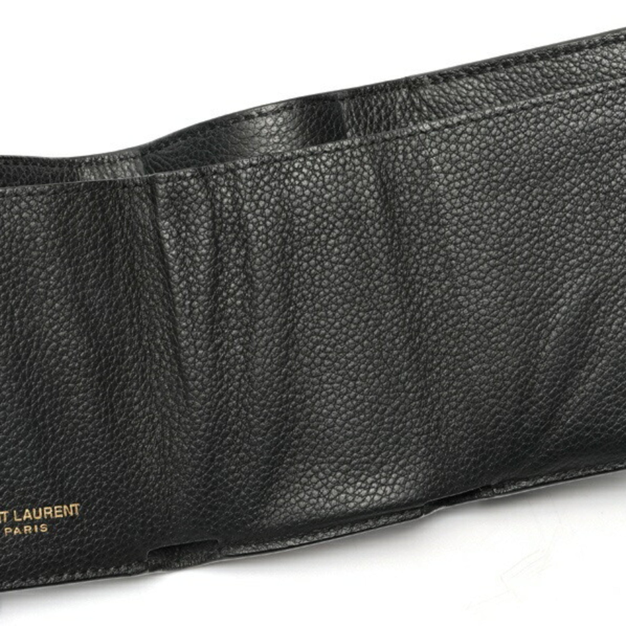 Saint Laurent Black Leather Wallet (Tri-Fold) (Pre-Owned)