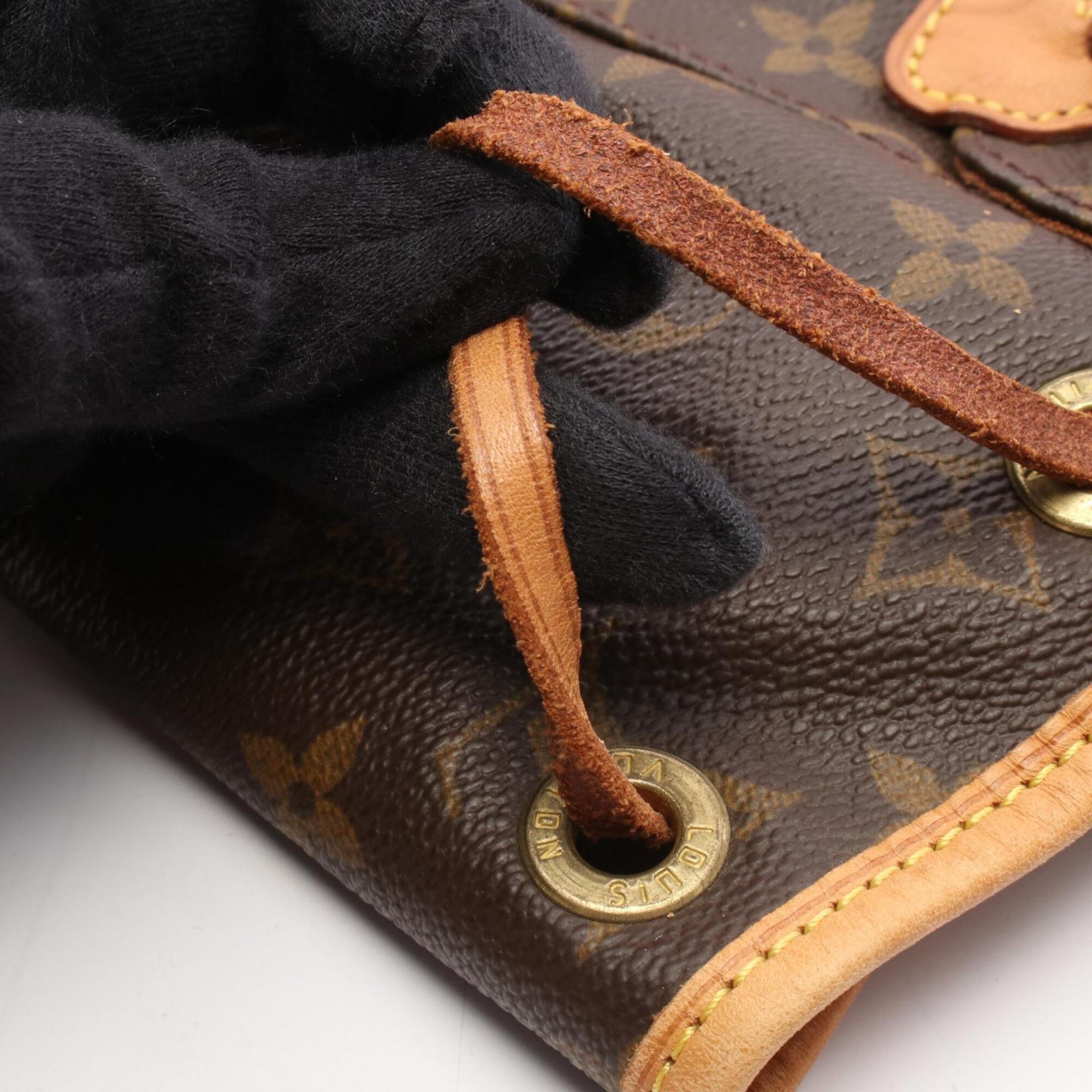 Louis Vuitton Brown Coated Canvas Leather Backpack Handbag (Pre-Owned)