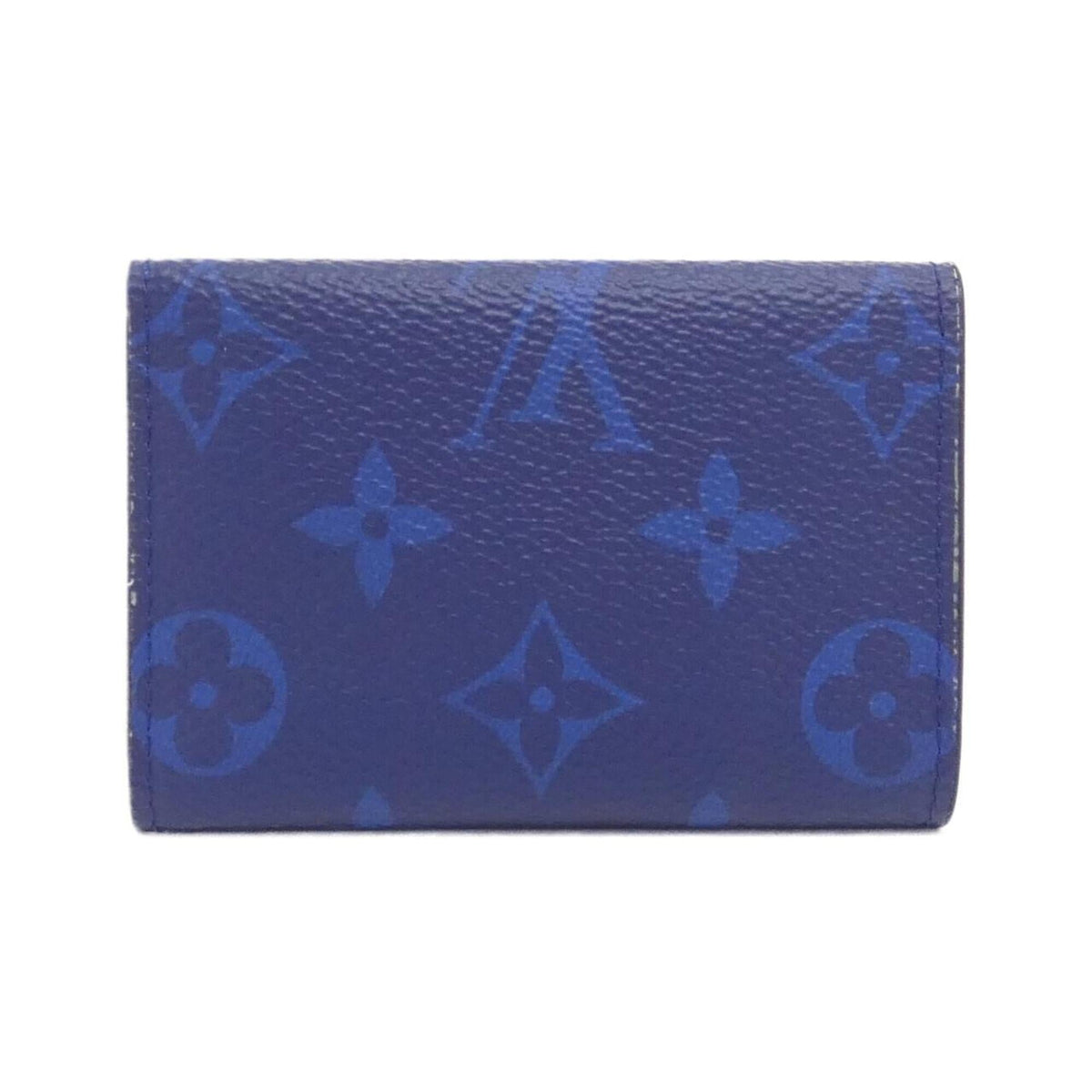 Louis Vuitton Blue Cobalt Coated Canvas Leather Card Wallet (Pre-Owned)