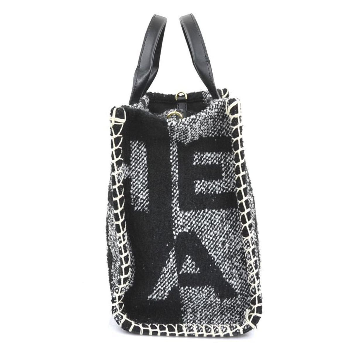 Marc Jacobs Black Polyester Leather Handbag Shoulder Bag Tote Bag (Pre-Owned)