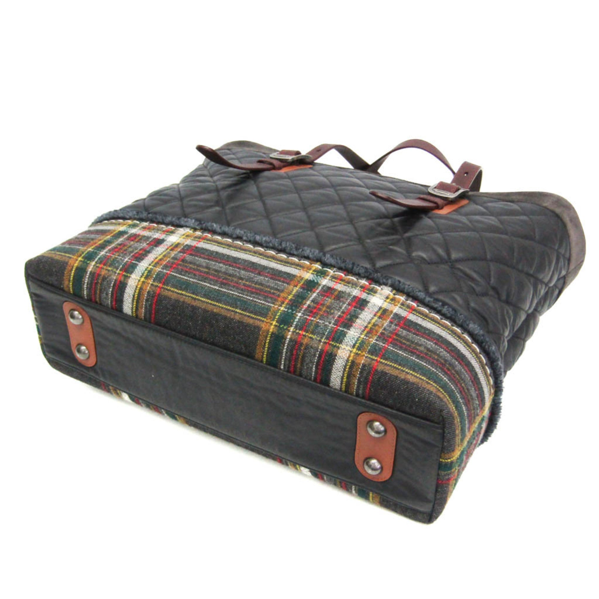 Chanel Paris-Edinburgh Tote Quilted Mixed Coated Canvas With Flannel Multicolour Tweed Tote Bag Bag (Pre-Owned)