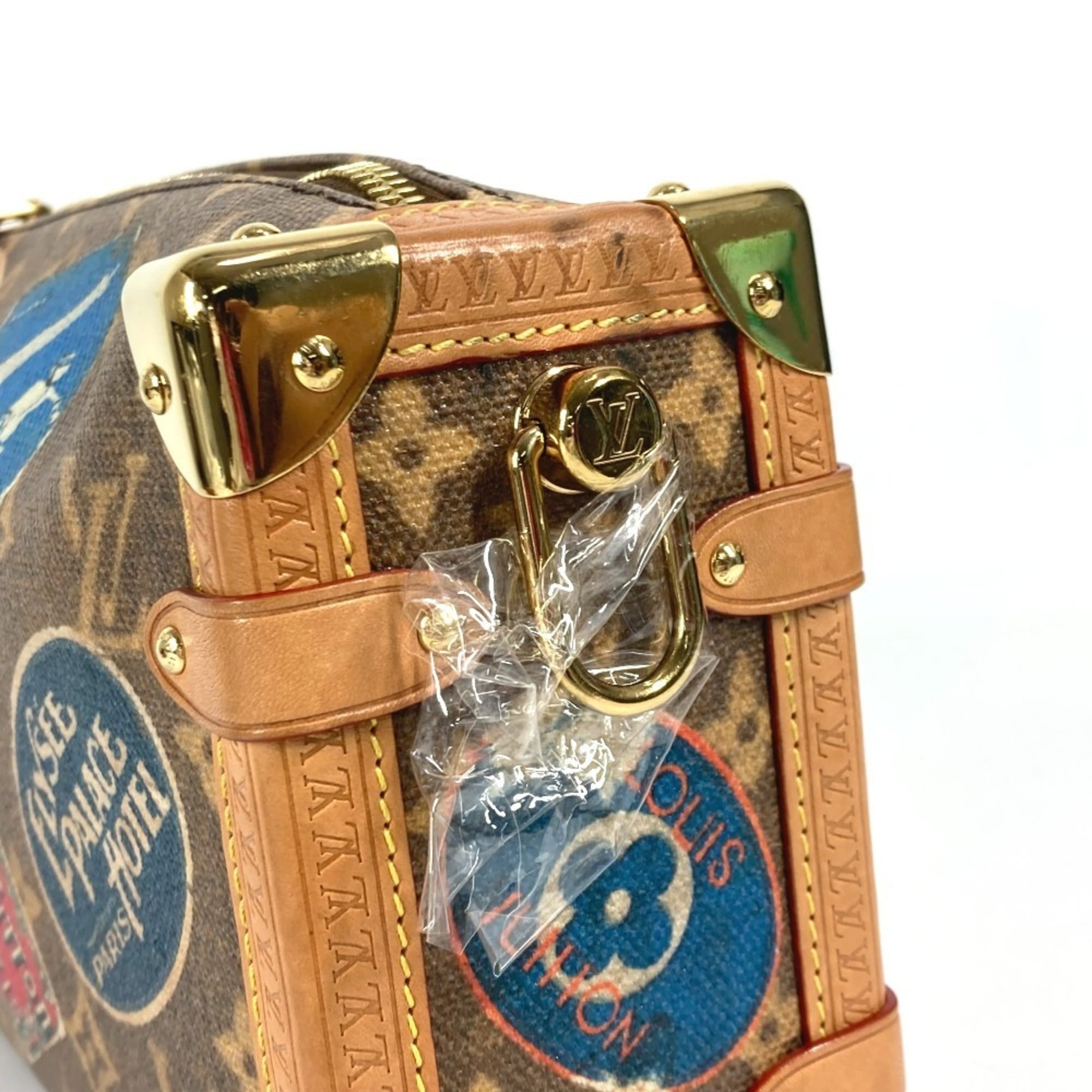 Louis Vuitton Brown Multi-Color Leather Coated Canvas Clutch Bag Handbag Shoulder Bag (Pre-Owned)