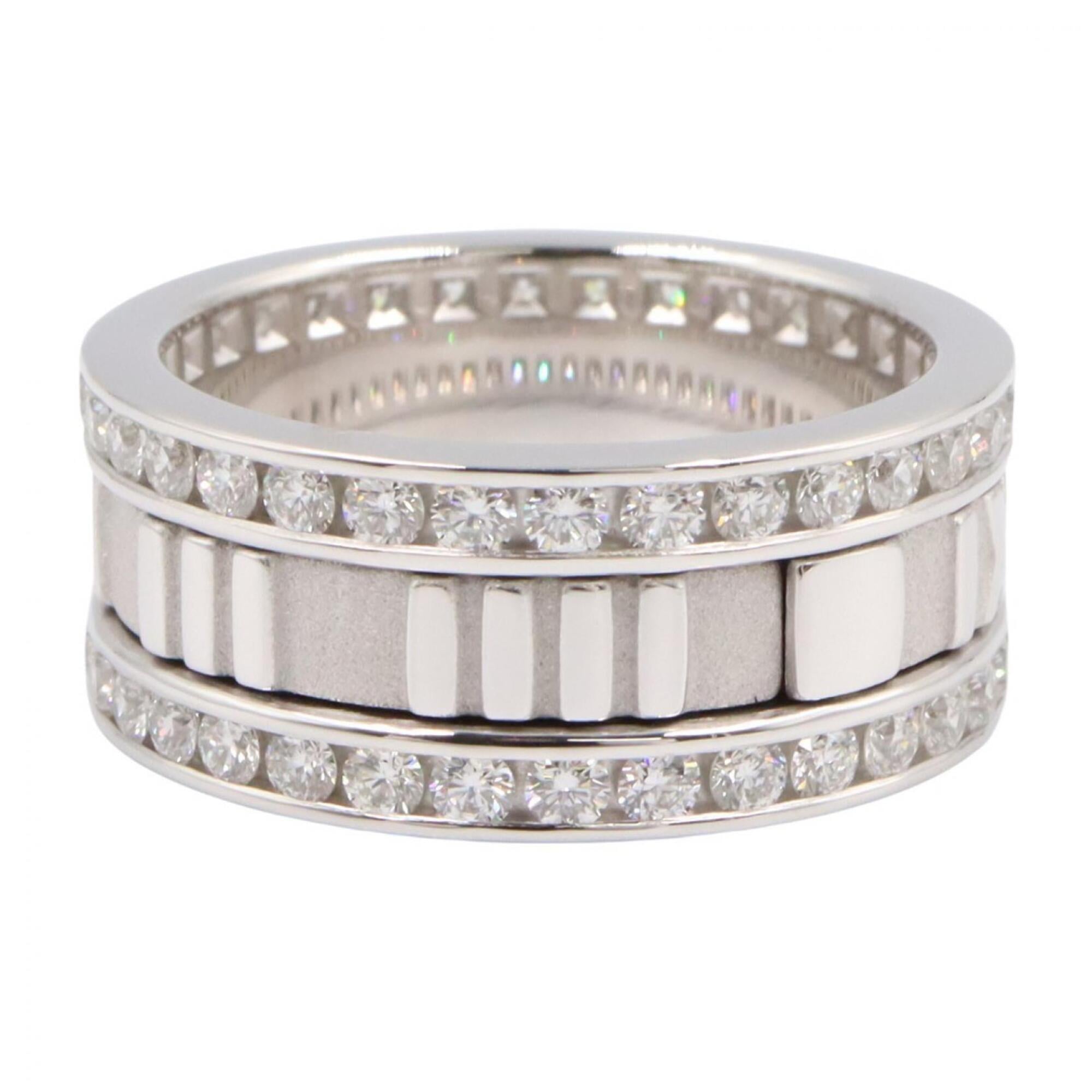 Tiffany Silver Clear White Gold (18K) Band Ring (Pre-Owned)