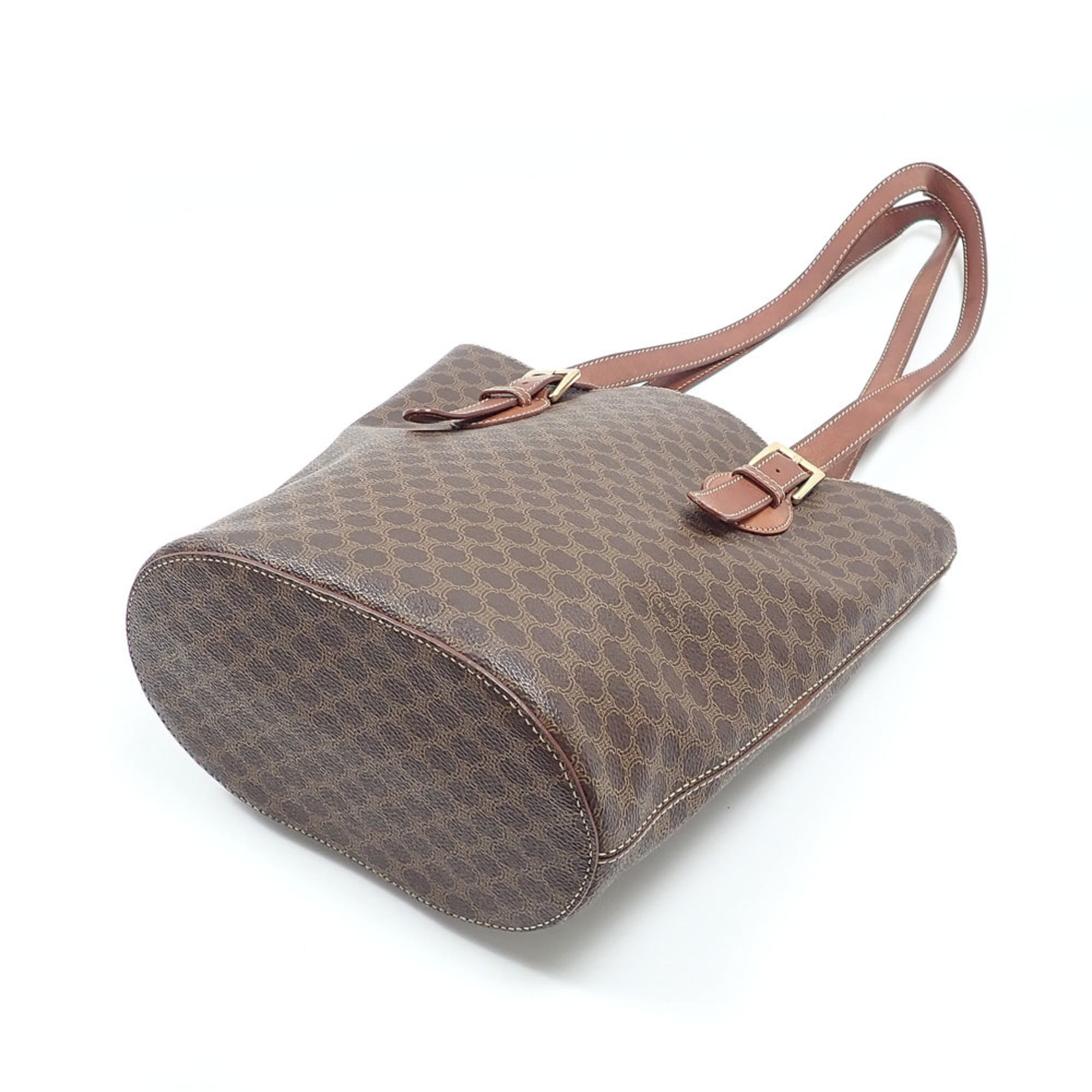 Celine Macadam Brown Leather Shoulder Bag (Pre-Owned)