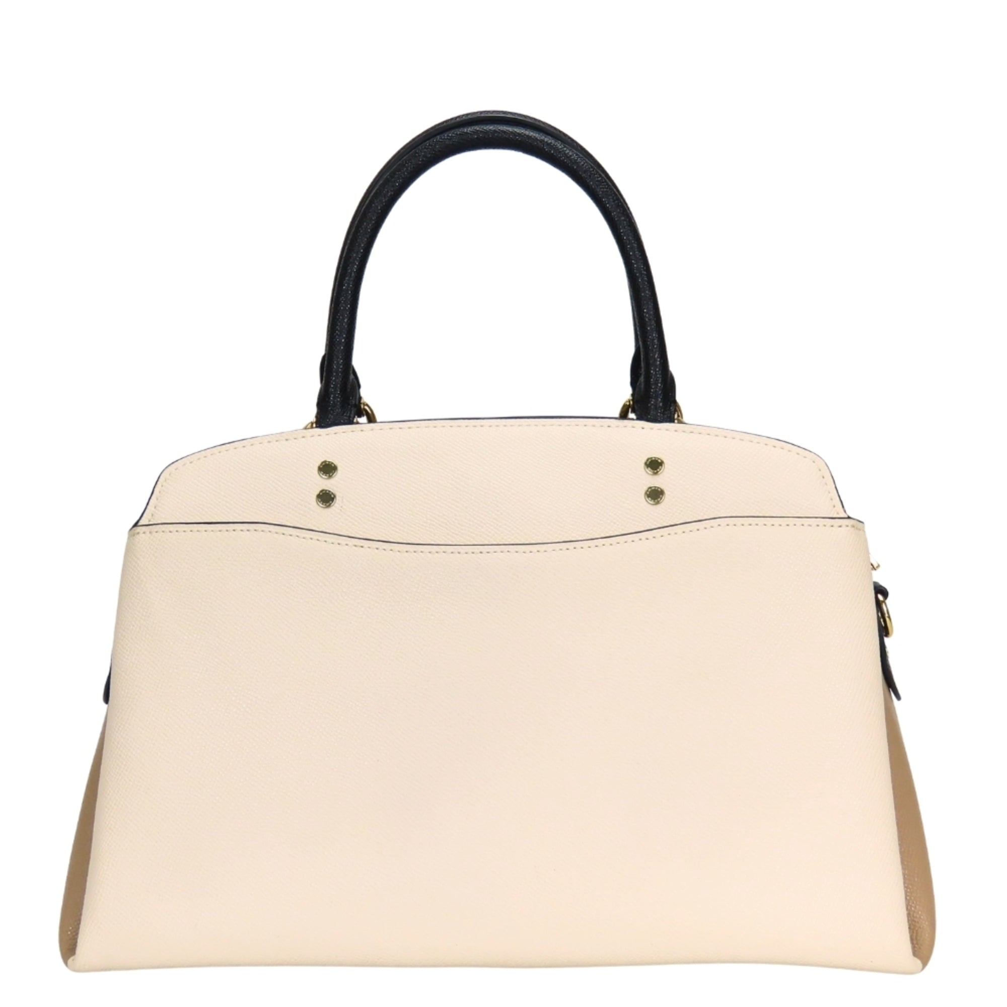 Coach Beige Black Ivory Leather Handbag (Pre-Owned)
