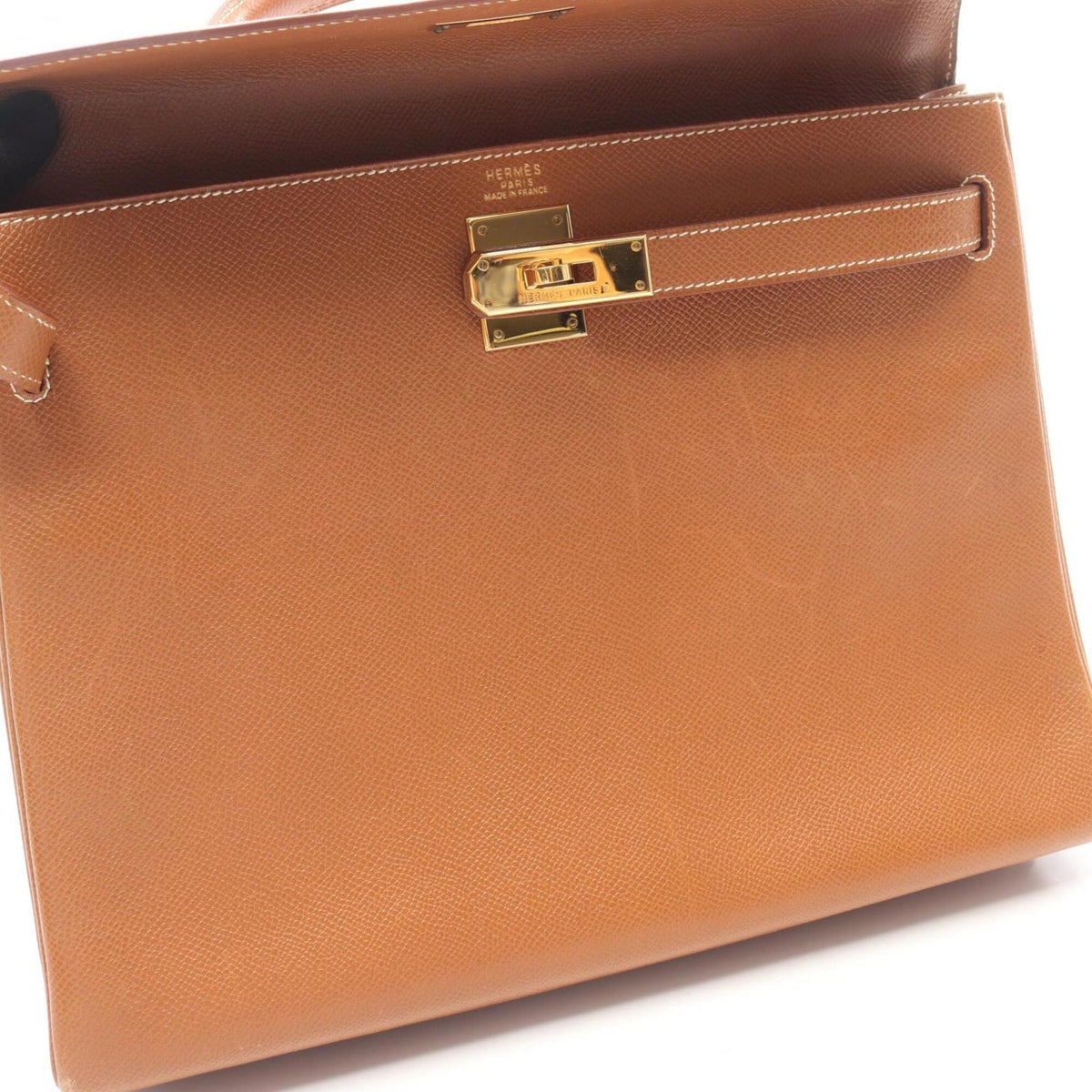 Hermes Brown Courchevel Leather Handbag (Pre-Owned)