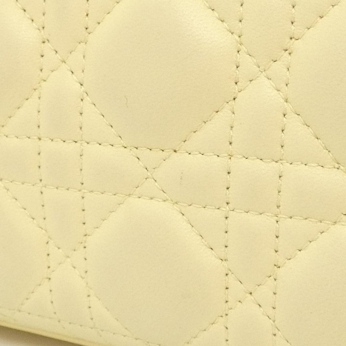 Christian Dior Lady Dior Pale Yellow Leather Handbag (Pre-Owned)