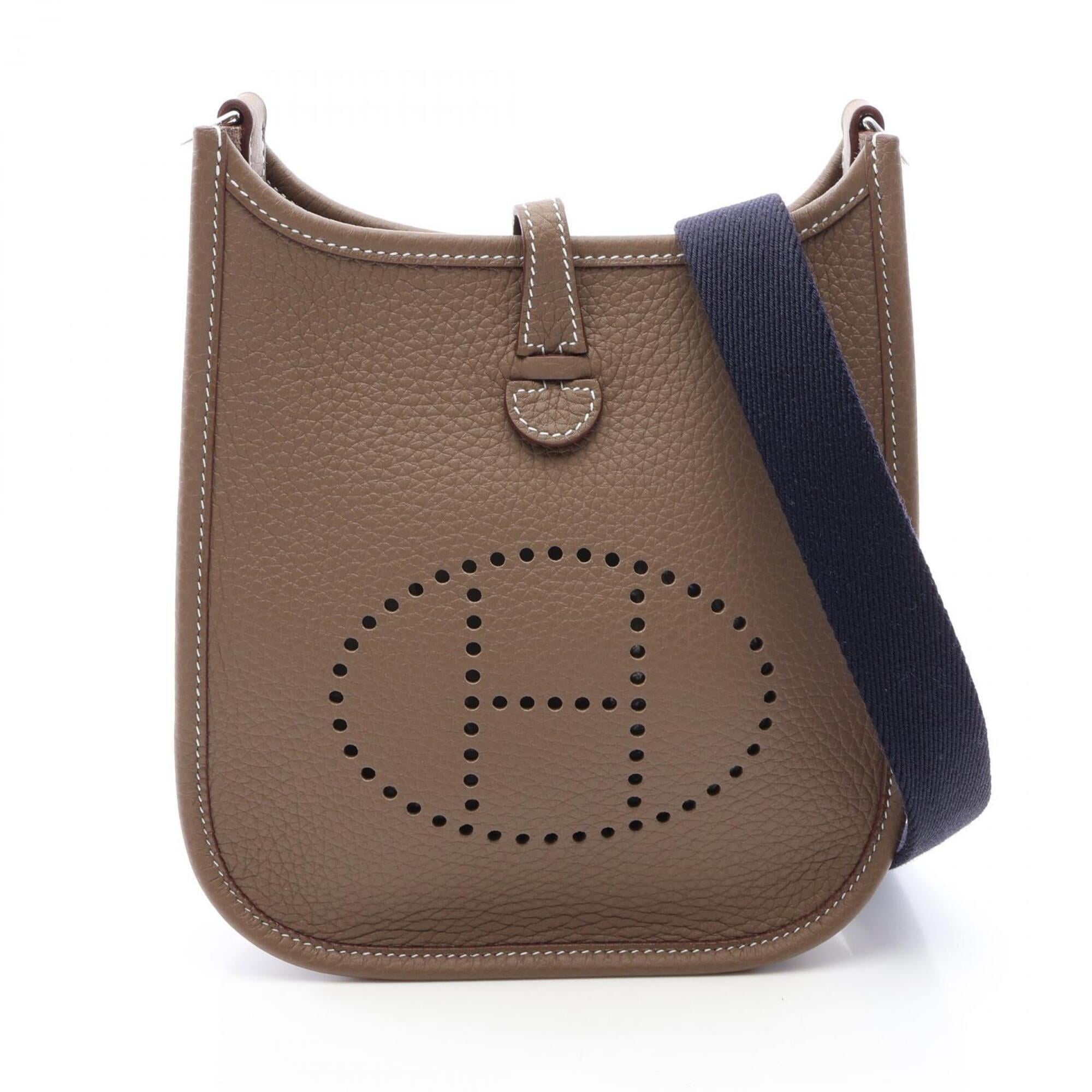 Hermes Gray Taurillon Clemence Leather Handbag Shoulder Bag (Pre-Owned)