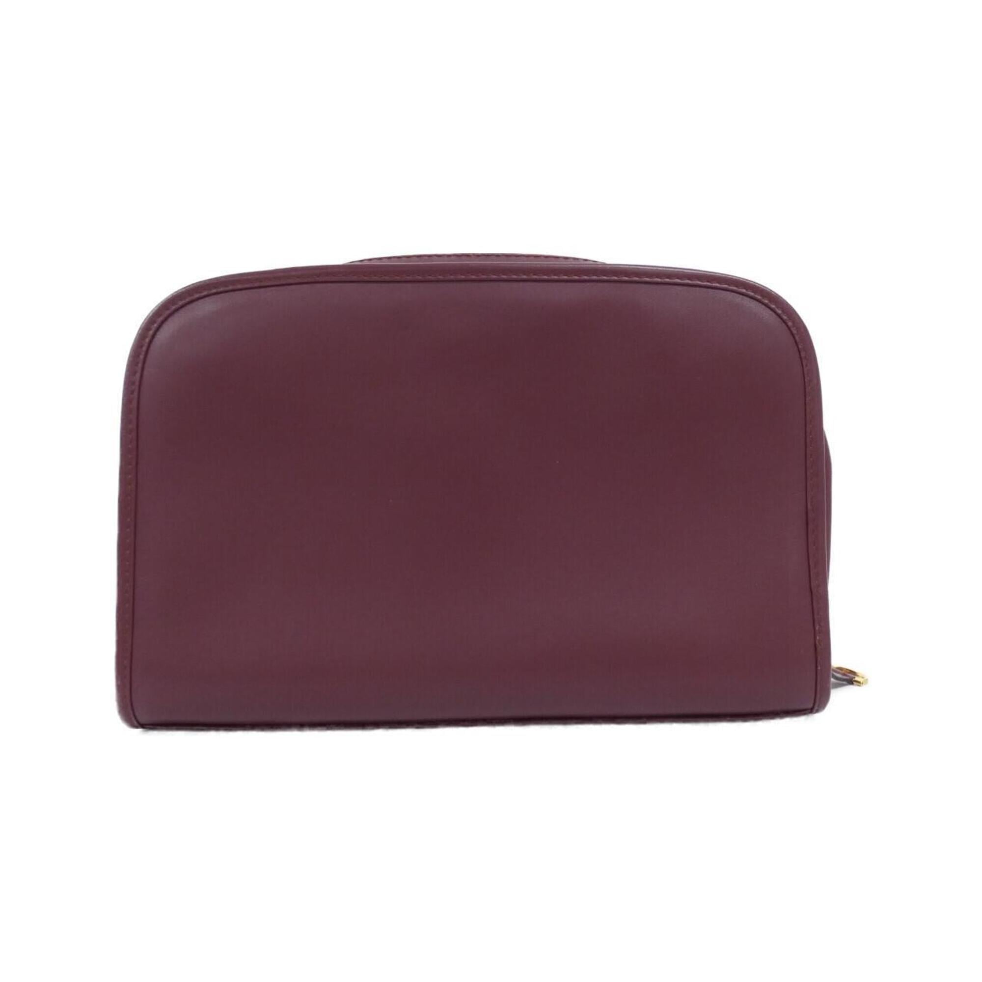 Cartier Bordeaux Leather Handbag Pouch (Pre-Owned)