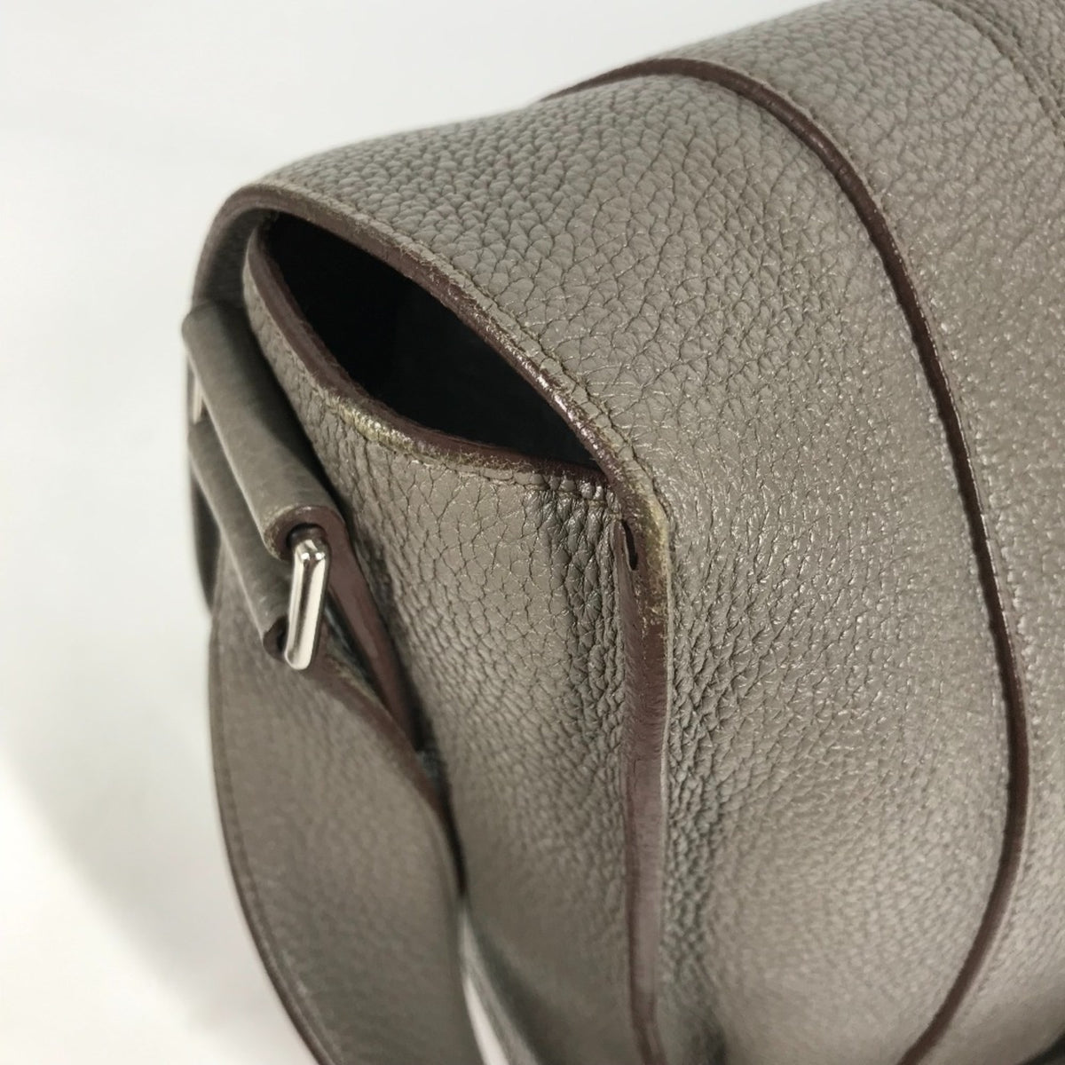 Hermes Gray Leather Shoulder Bag (Pre-Owned)