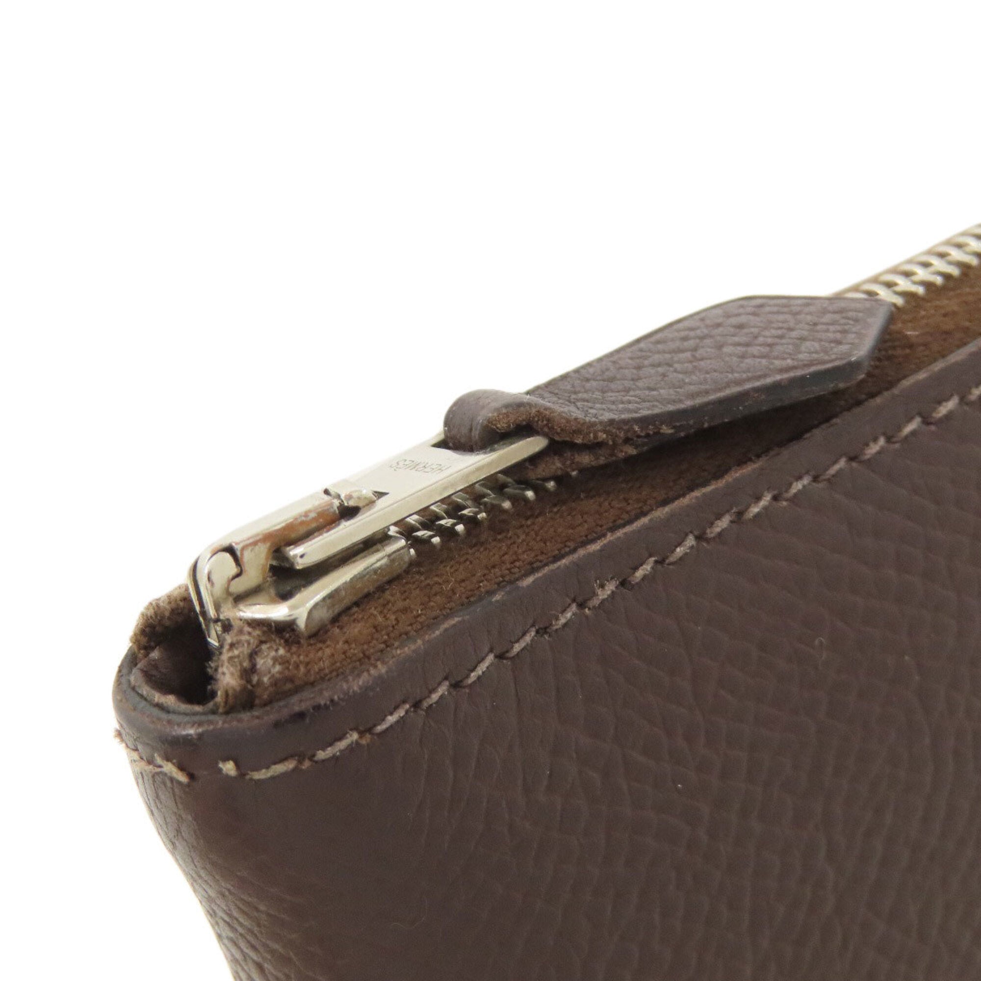 Hermes Azap Dark Brown Epsom Leather Long Wallet (Bi-Fold) (Pre-Owned)