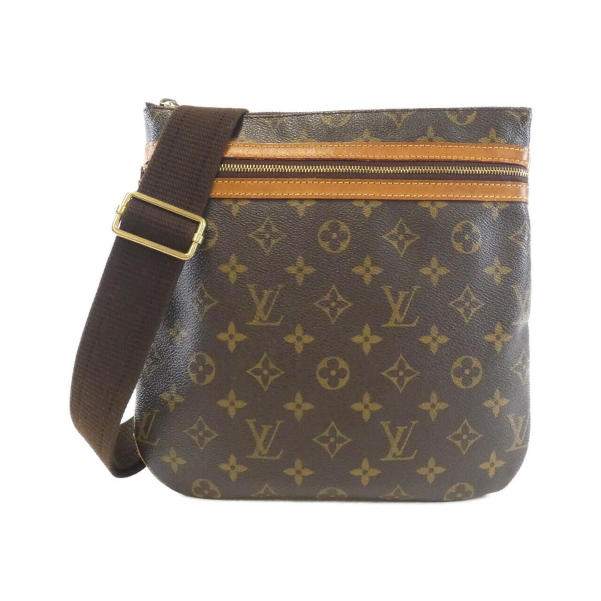 Louis Vuitton Marron Coated Canvas Pochette Shoulder Bag (Pre-Owned)