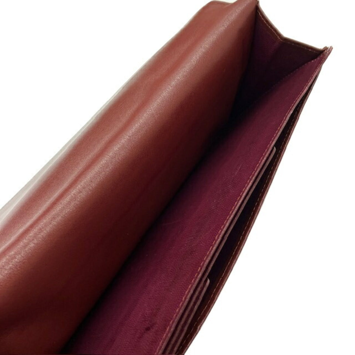 Cartier Bordeaux Leather Clutch Bag (Pre-Owned)