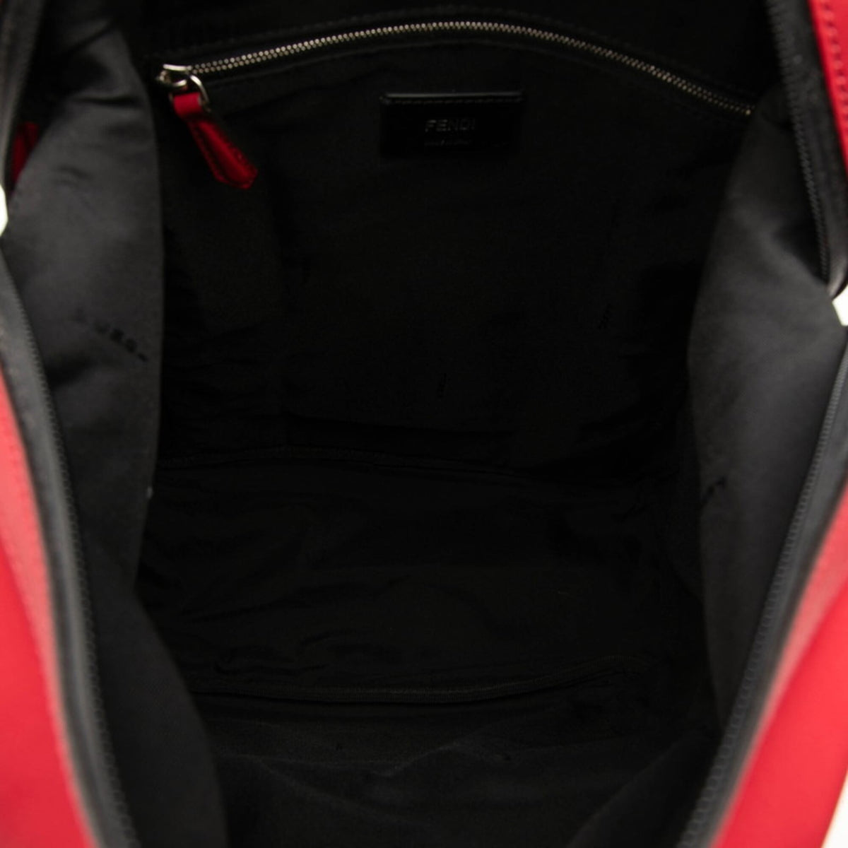 Fendi Red Color Nylon Leather Backpack (Pre-Owned)