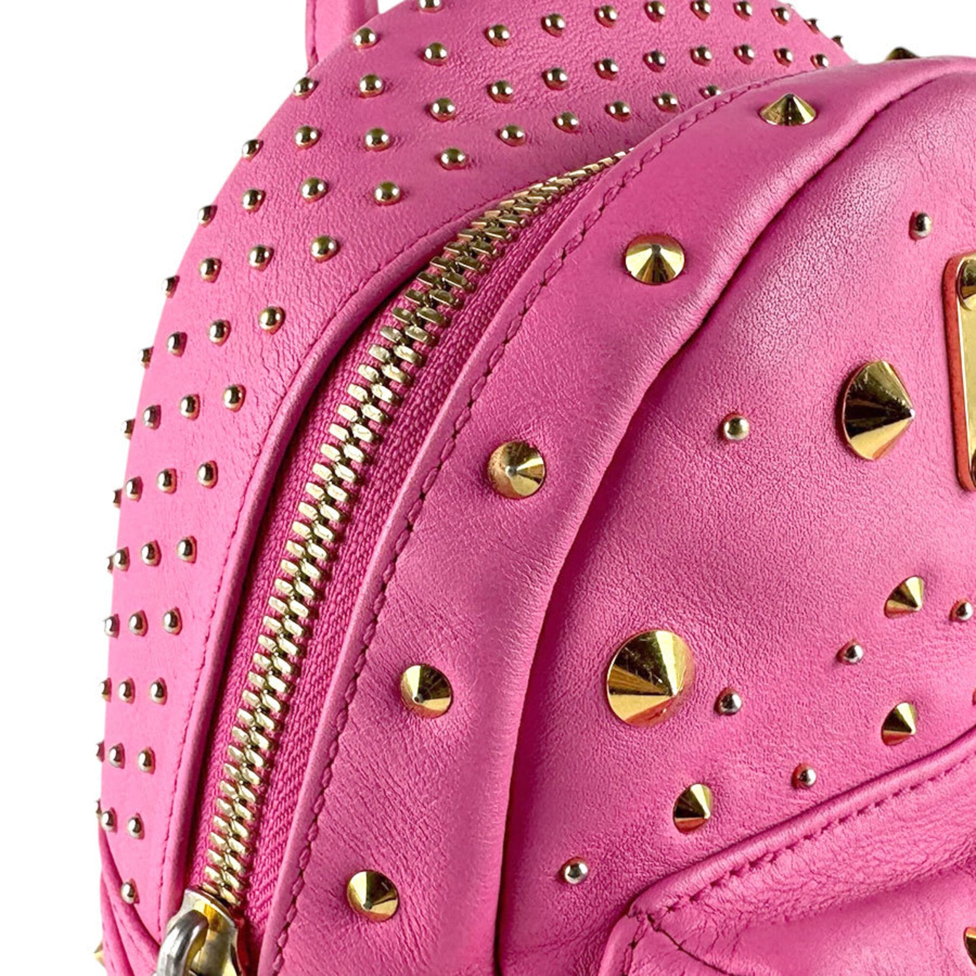Mcm Gold Pink Leather Backpack (Pre-Owned)