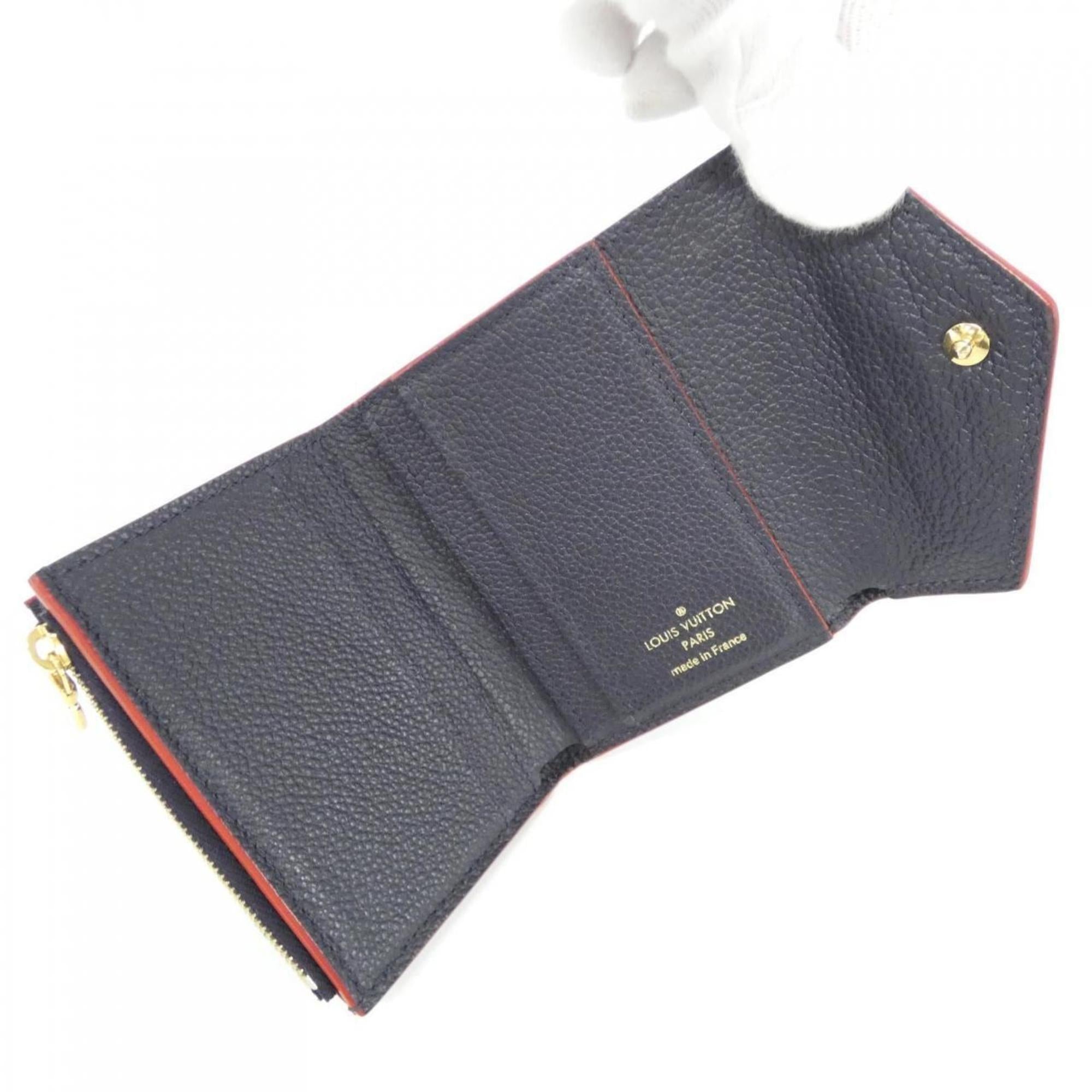 Louis Vuitton Black Leather Wallet (Tri-Fold) (Pre-Owned)