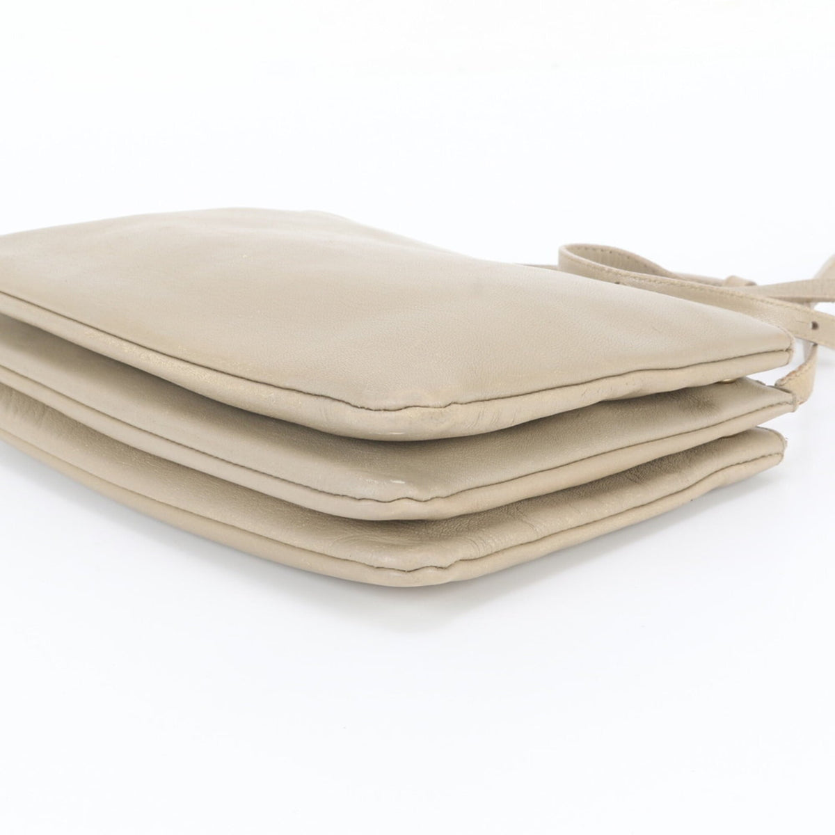 Celine Beige Leather Crossbody Bag Shoulder Bag (Pre-Owned)