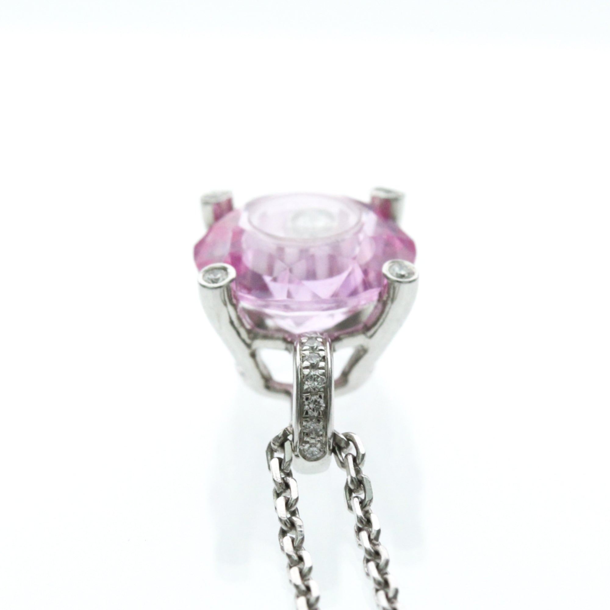 Chopard Happy Diamonds 5 Diamond Round Pendant 18K White Gold With Diamonds Silver White_Gold Necklace Jewelry (Pre-Owned)