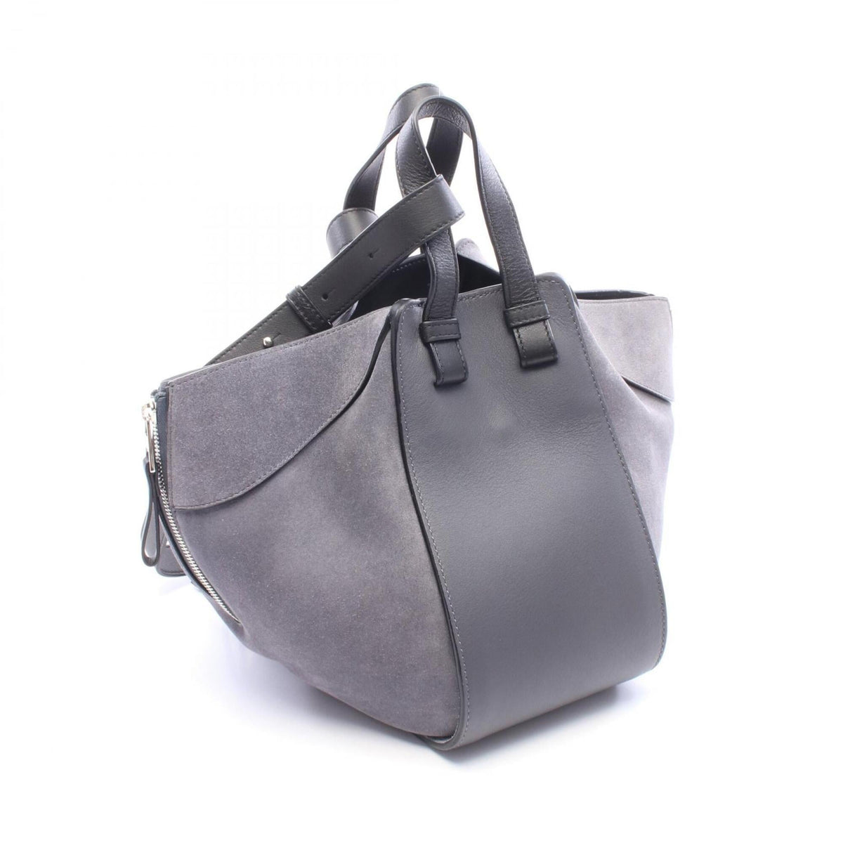Loewe Gray Suede Leather Handbag (Pre-Owned)
