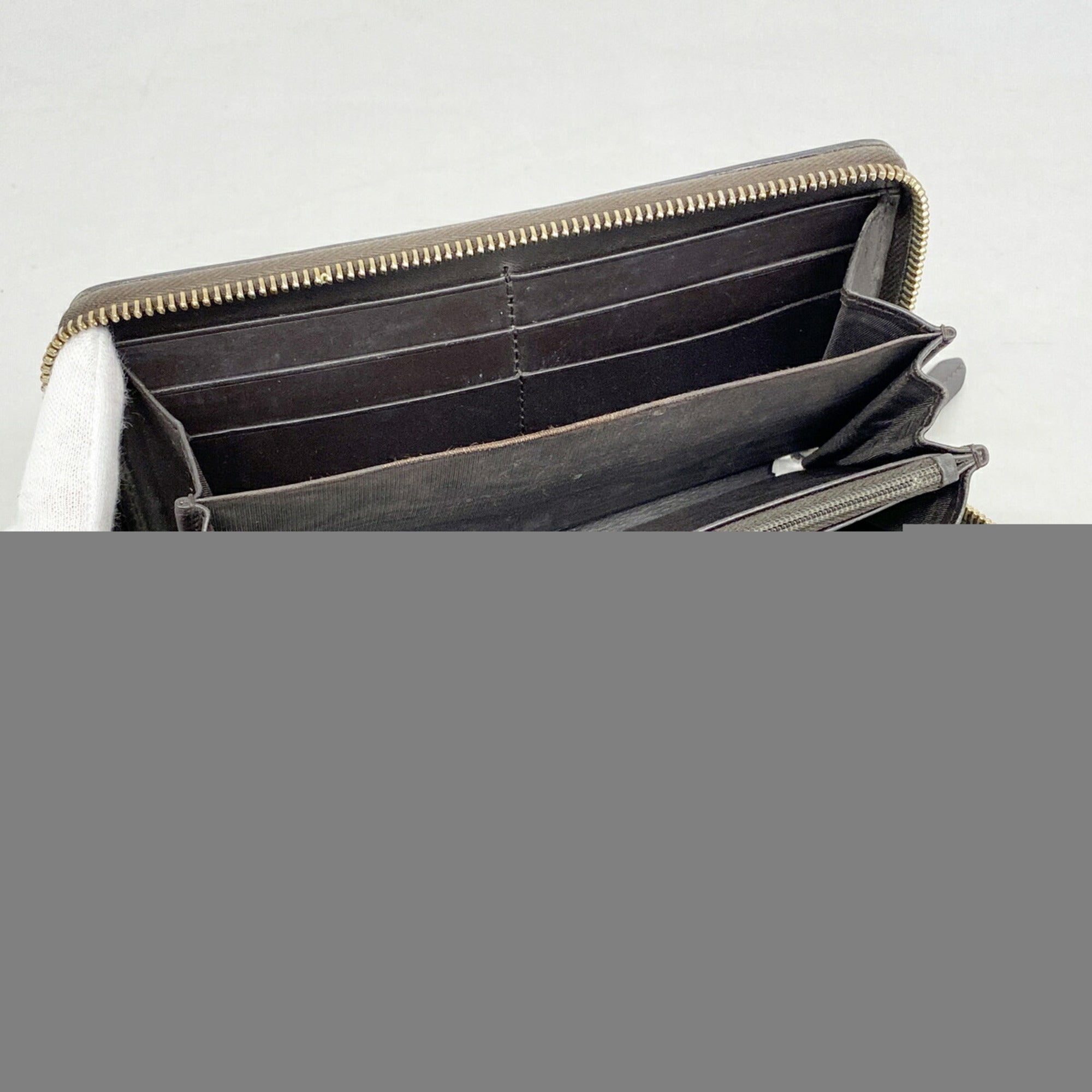 Gucci Brown Canvas Leather Long Wallet (Bi-Fold) (Pre-Owned)