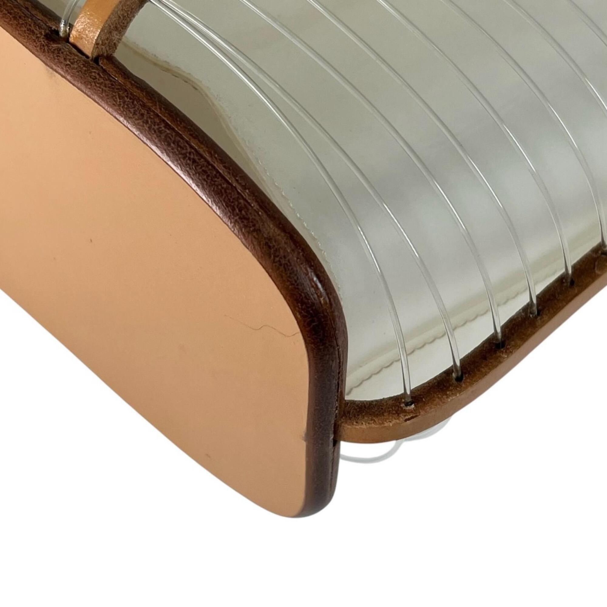 Salvatore Ferragamo Brown White Leather Pvc Handbag Tote Bag (Pre-Owned)