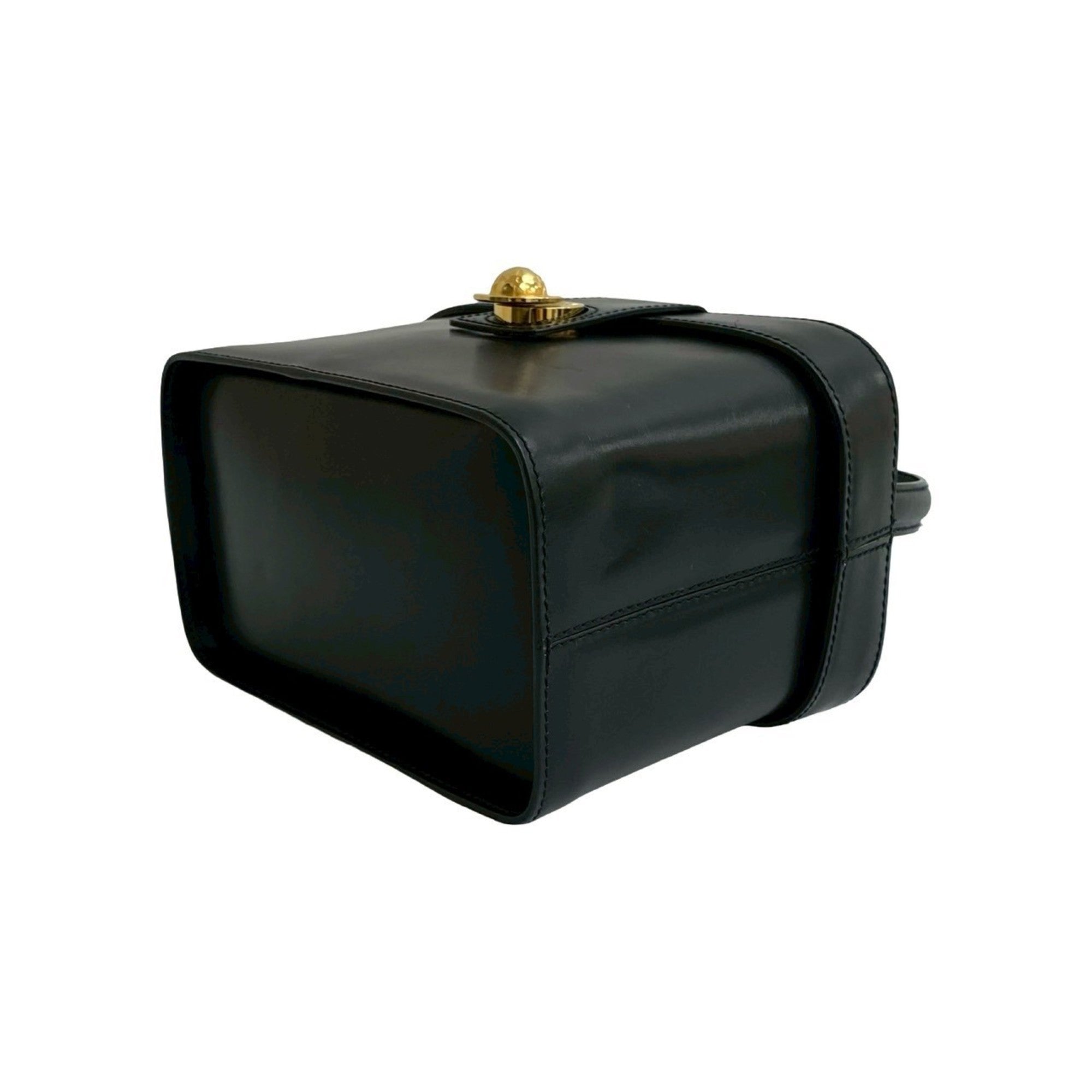 Celine Black Leather Handbag Vanity Bag (Pre-Owned)