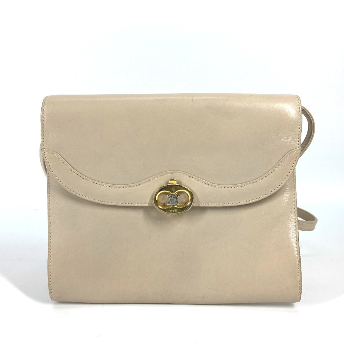 Celine Beige Leather Shoulder Bag (Pre-Owned)