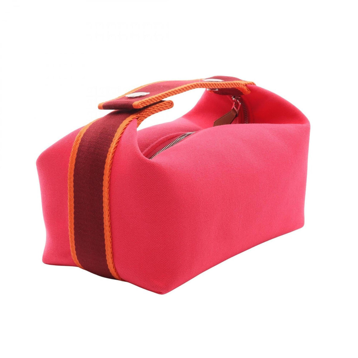 Hermes Bordeaux Orange Pink Canvas Handbag (Pre-Owned)