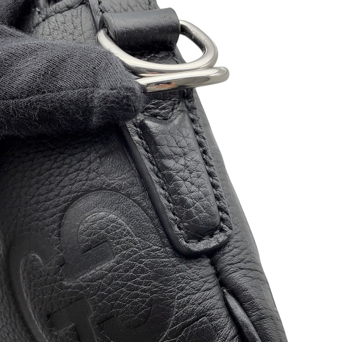 Gucci Sherry Line Black Leather Shoulder Bag (Pre-Owned)
