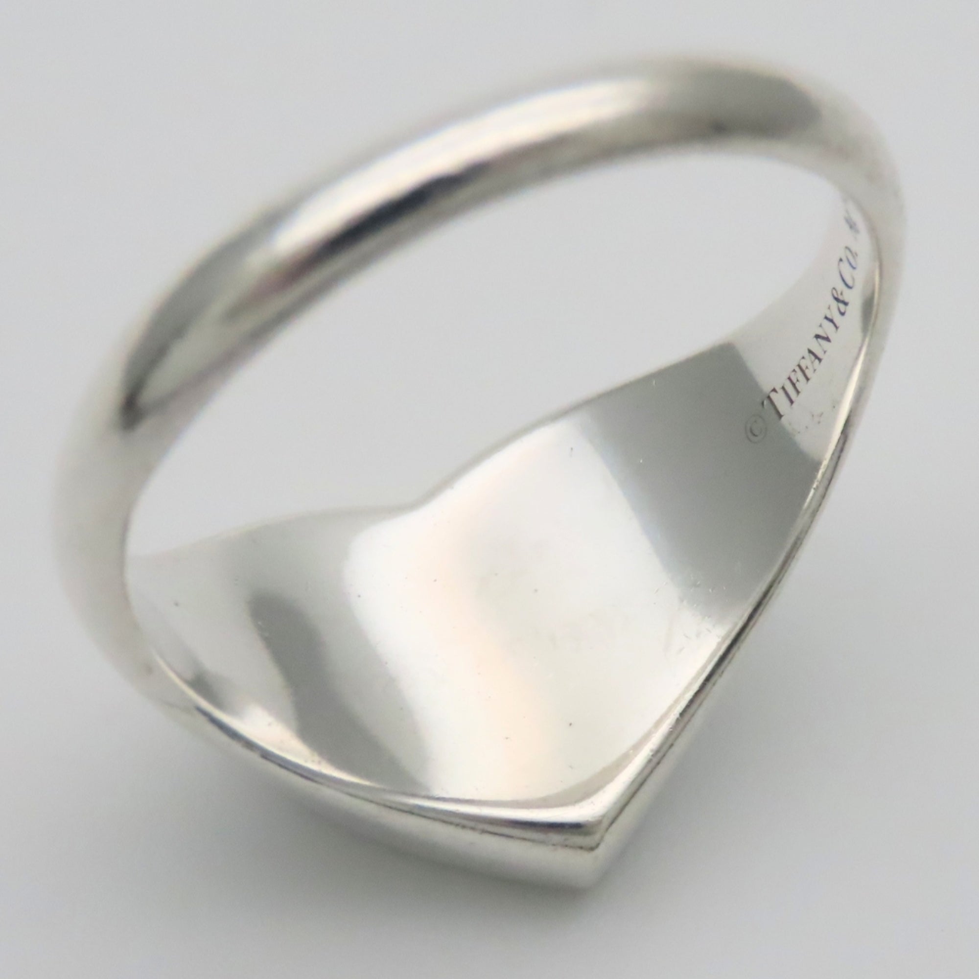 Tiffany Heart Silver Silver 925 Band Ring (Pre-Owned)