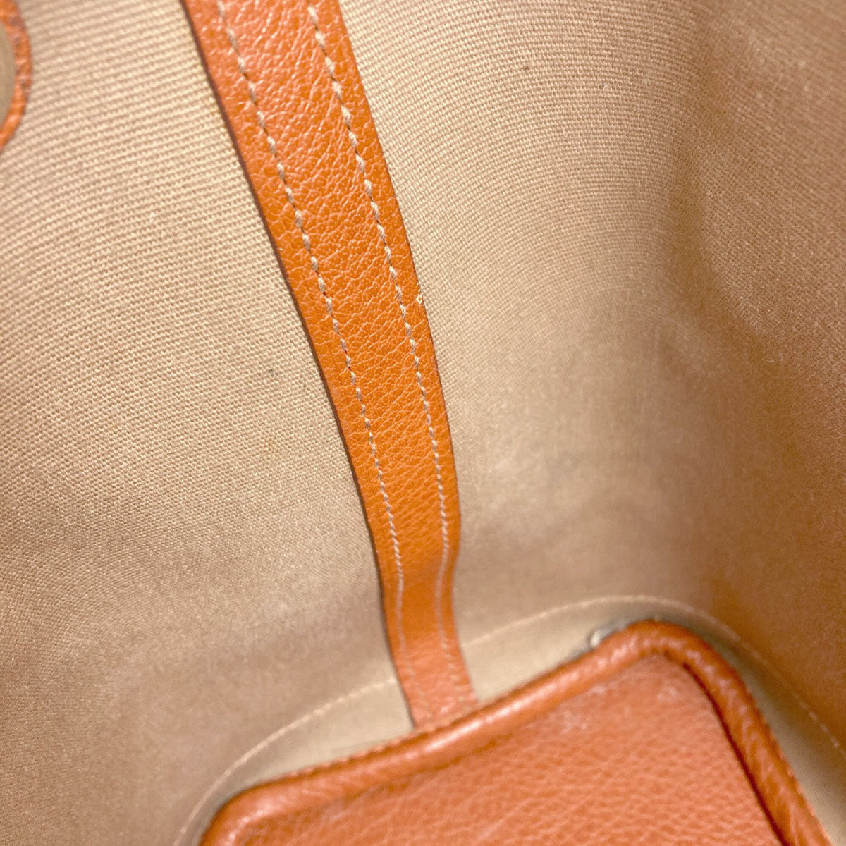Hermes Brown Orange Canvas Negonda Leather Handbag (Pre-Owned)