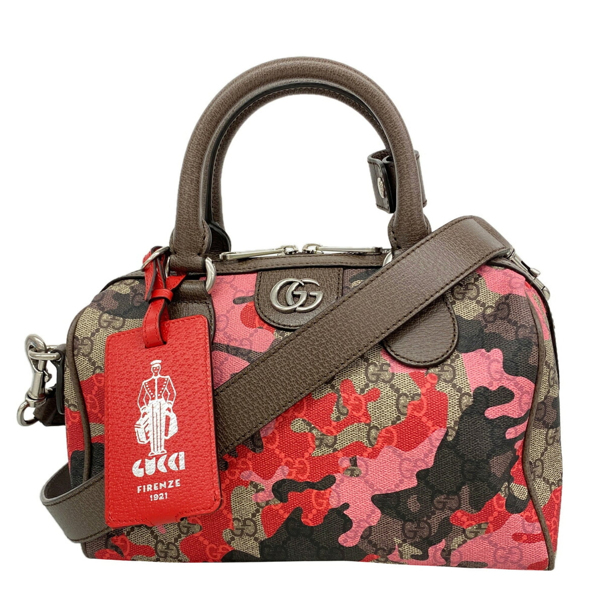Gucci Brown Pink Red Color Pvc Handbag (Pre-Owned)