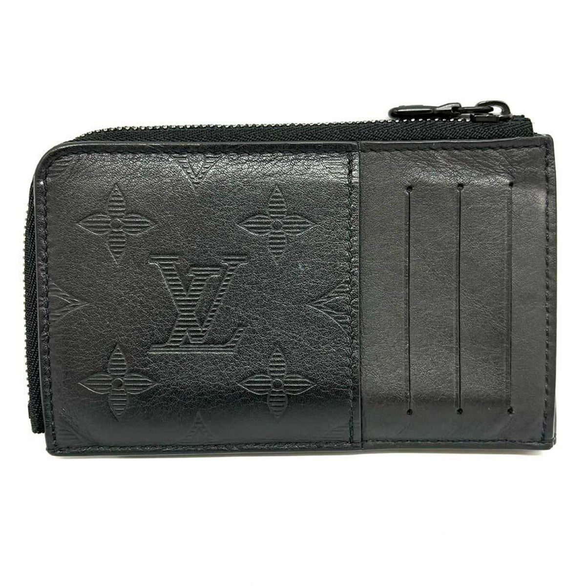 Louis Vuitton Black Monogram Shadow Leather Coin Purse/Coin Case (Pre-Owned)