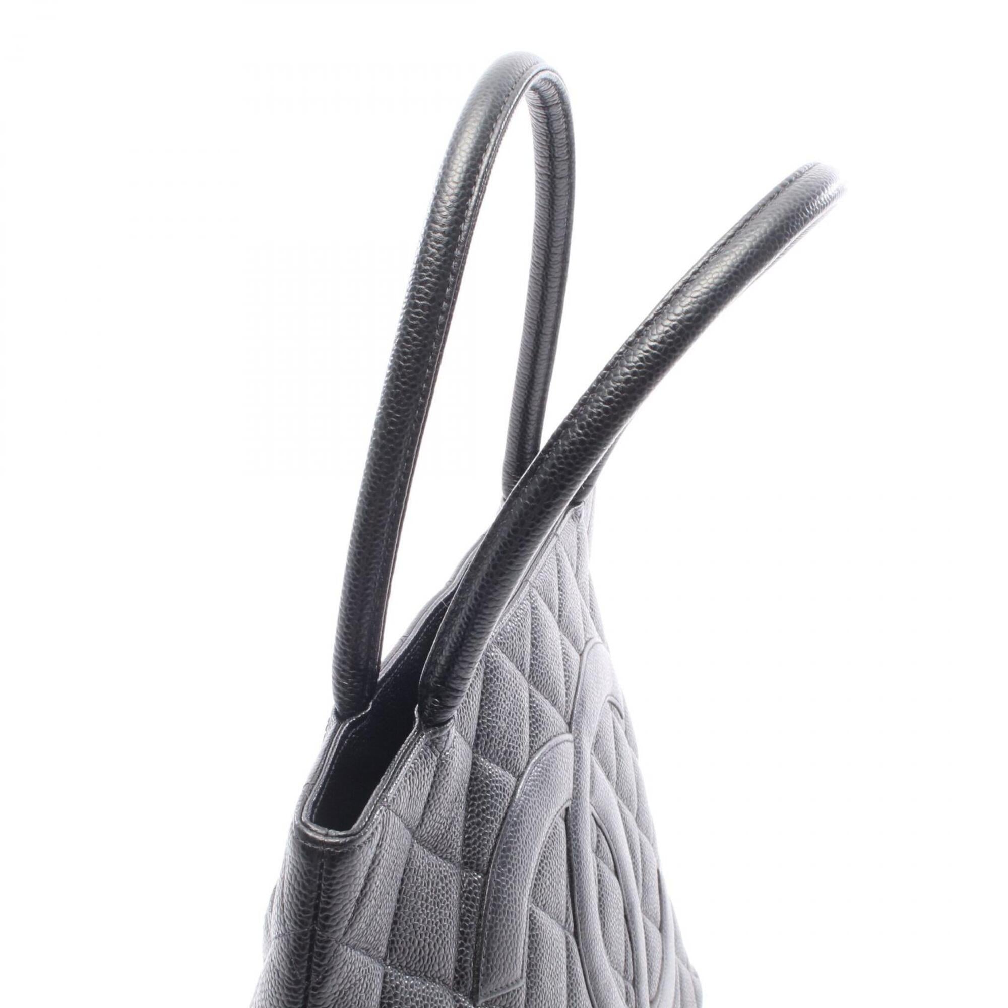 Chanel Black Grained Calfskin Handbag Tote Bag (Pre-Owned)