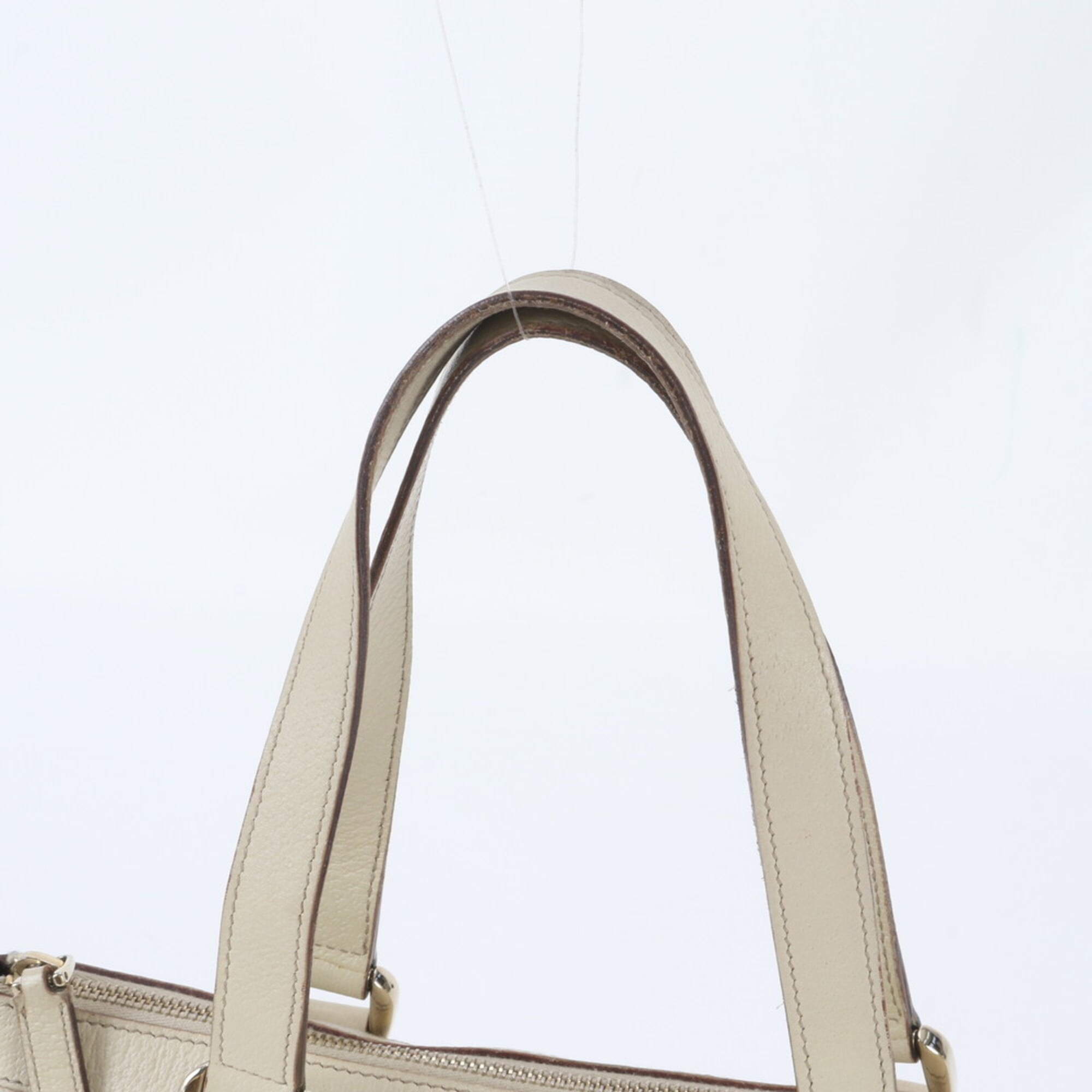 Gucci Ivory Leather Handbag Tote Bag (Pre-Owned)