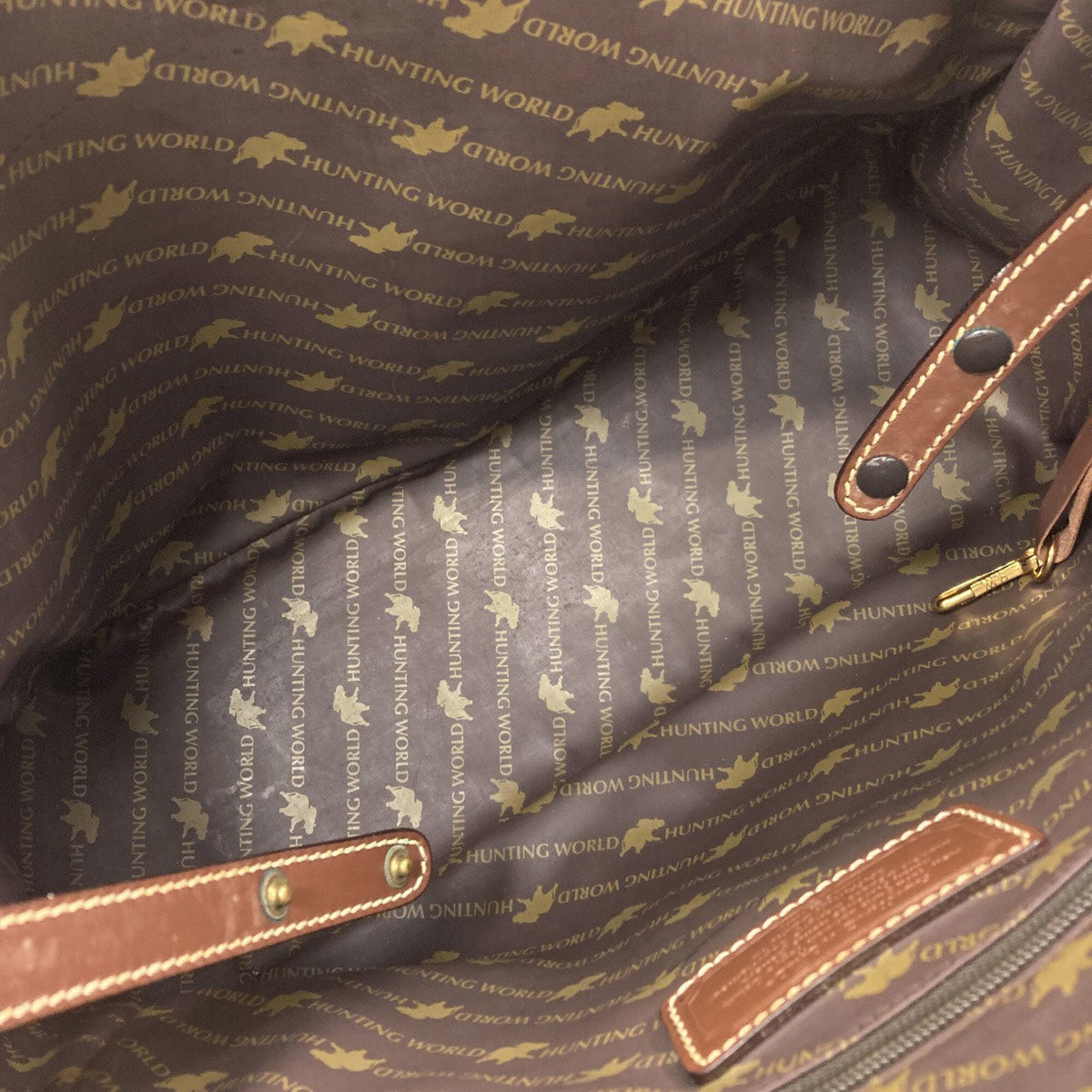 Hunting World Brown Khaki Canvas Tote Bag (Pre-Owned)