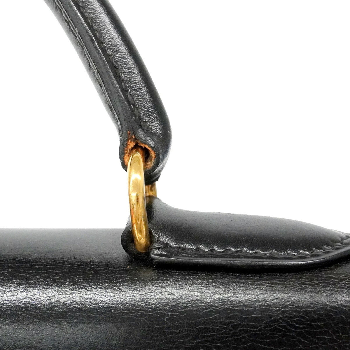 Hermes Black Box Calf Leather Handbag (Pre-Owned)