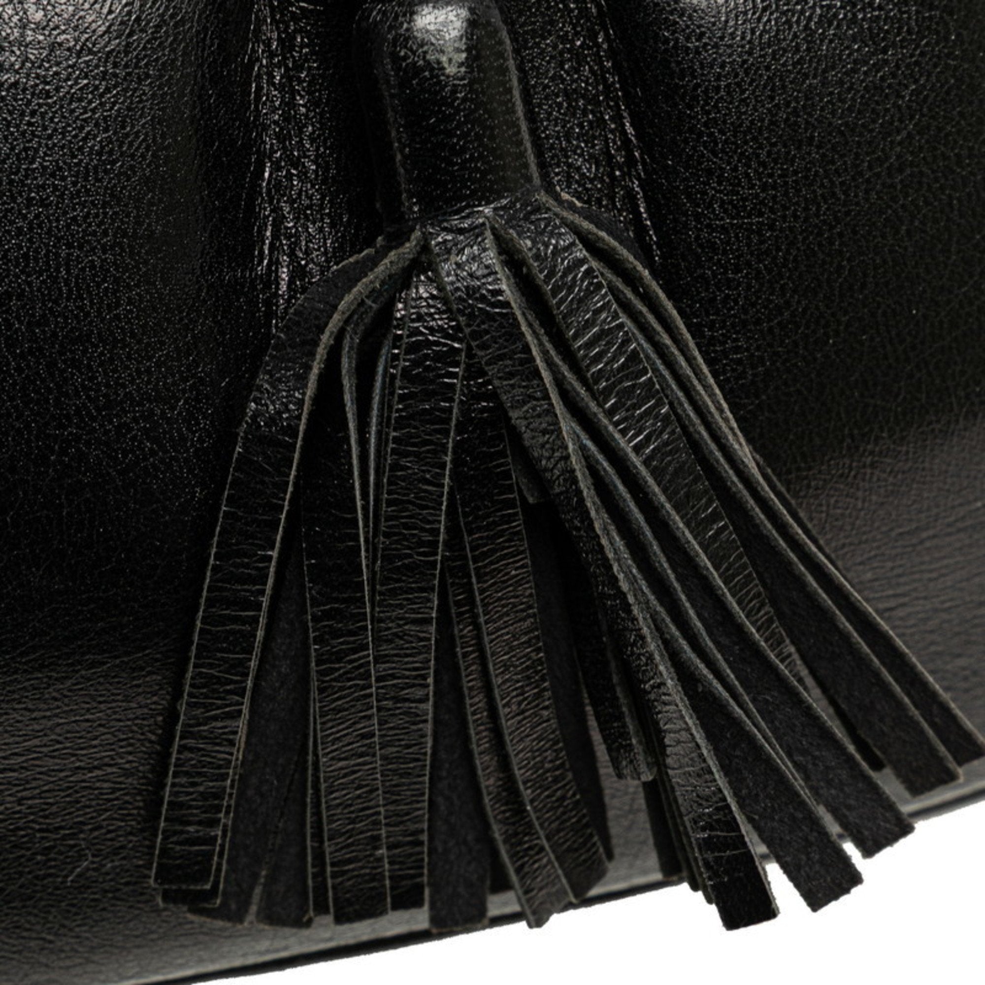 Saint Laurent Black Leather Shoulder Bag (Pre-Owned)