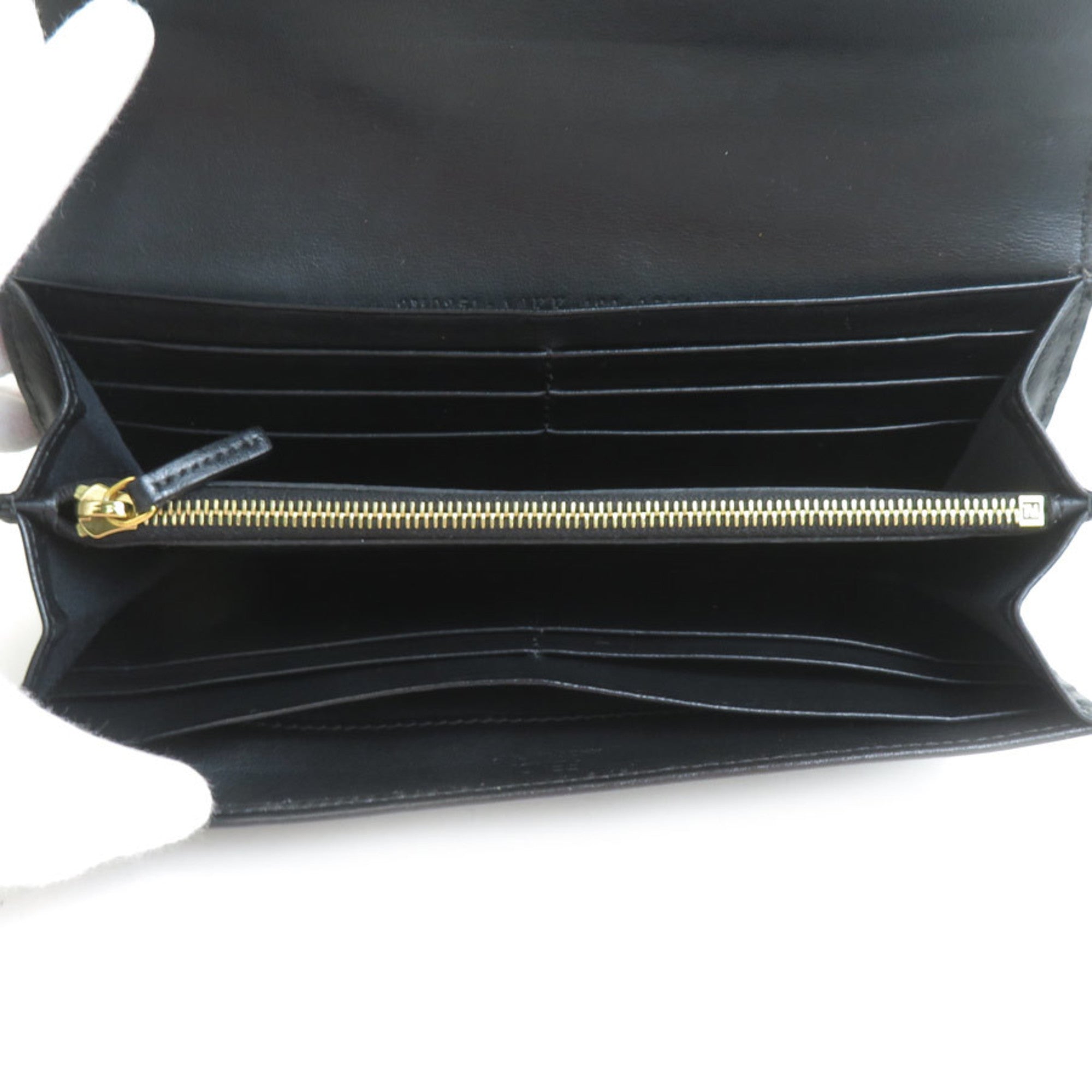 Fendi Black Leather Long Wallet (Bi-Fold) (Pre-Owned)