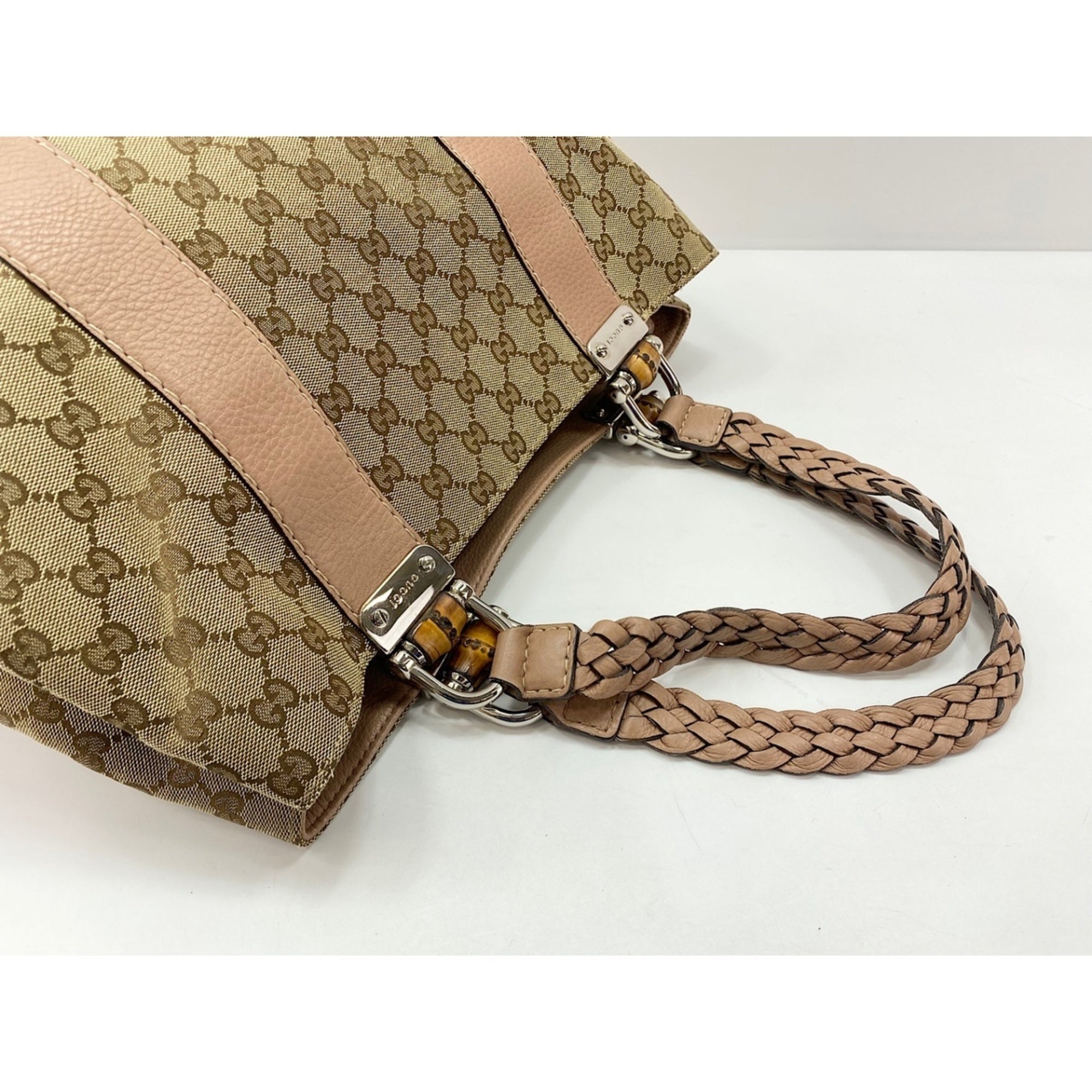 Gucci Beige Pink Tote Bag (Pre-Owned)