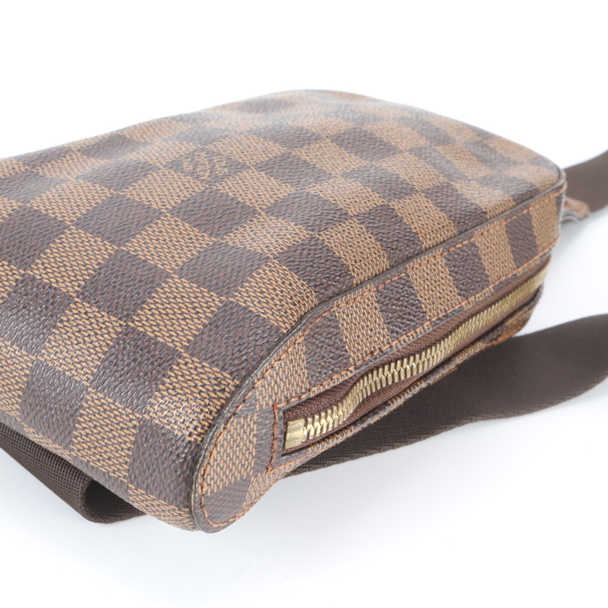 Louis Vuitton Damier Canvas Ebene Coated Canvas Leather Pouch Sling Bag (Pre-Owned)