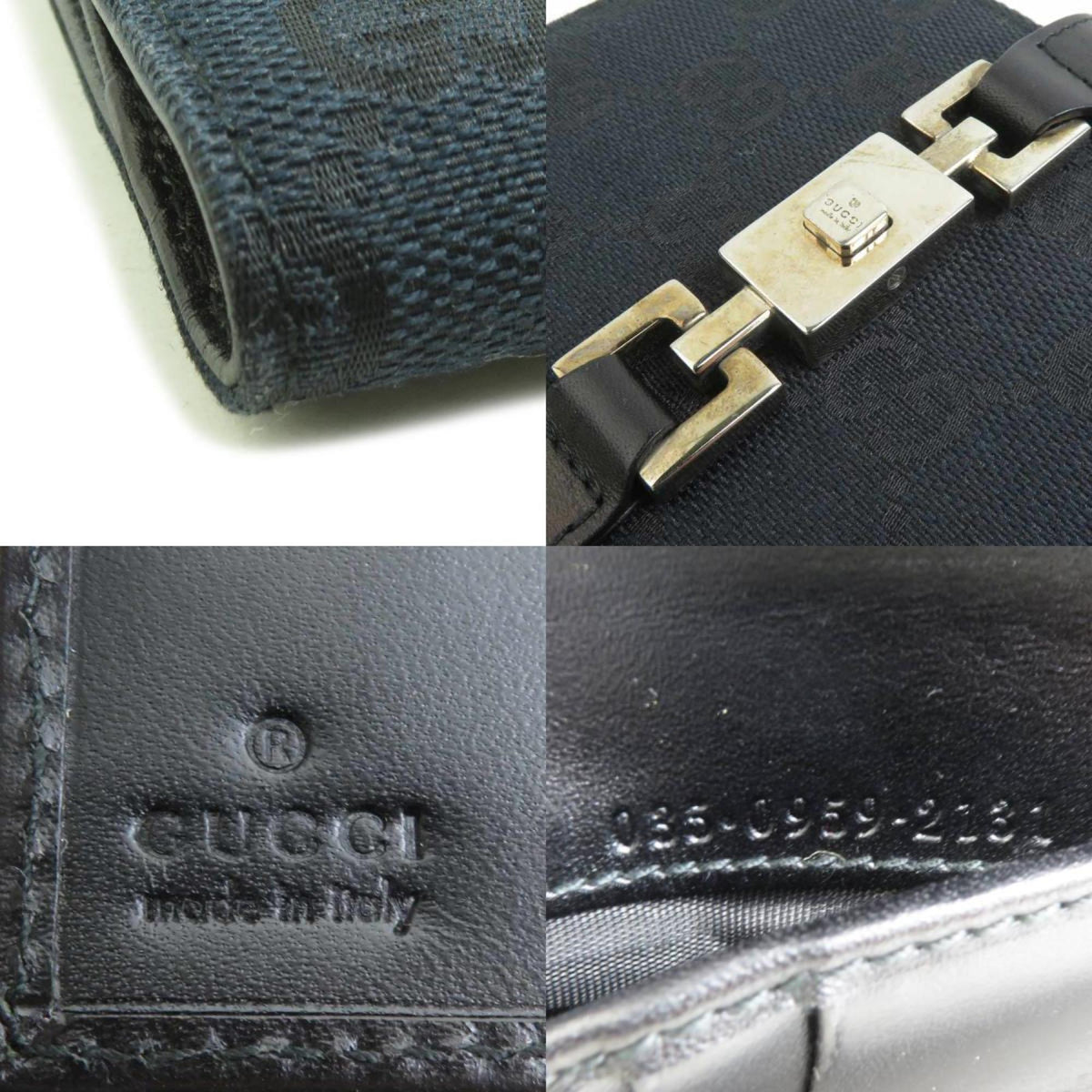 Gucci Black Gg Canvas Leather Wallet (Bi-Fold) (Pre-Owned)