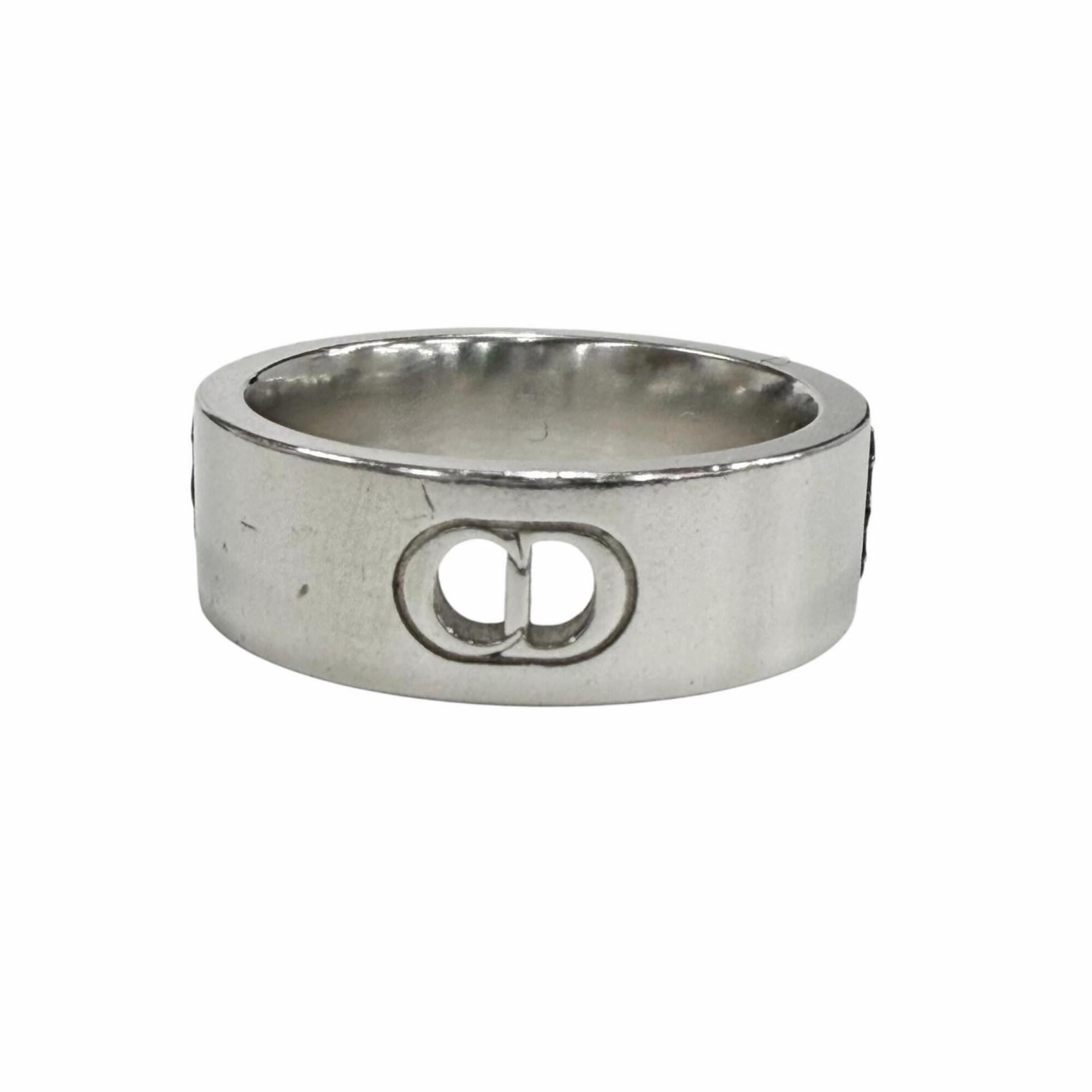Dior Homme Silver Black Silver 925 Band Ring (Pre-Owned)
