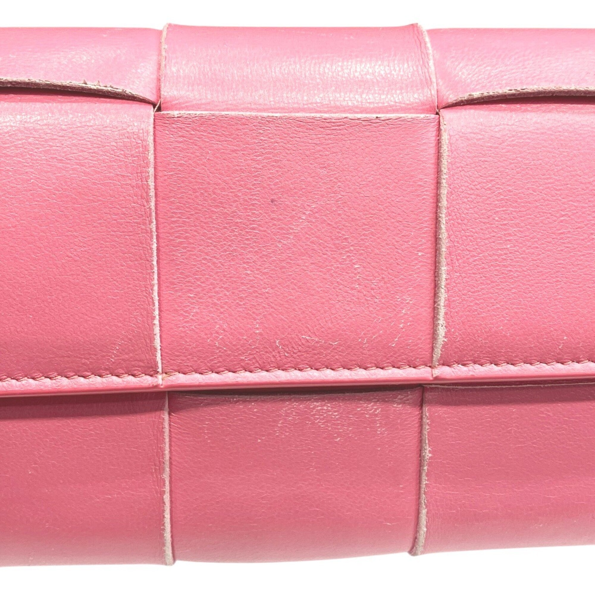 Bottega Veneta Pink Leather Long Wallet (Bi-Fold) (Pre-Owned)