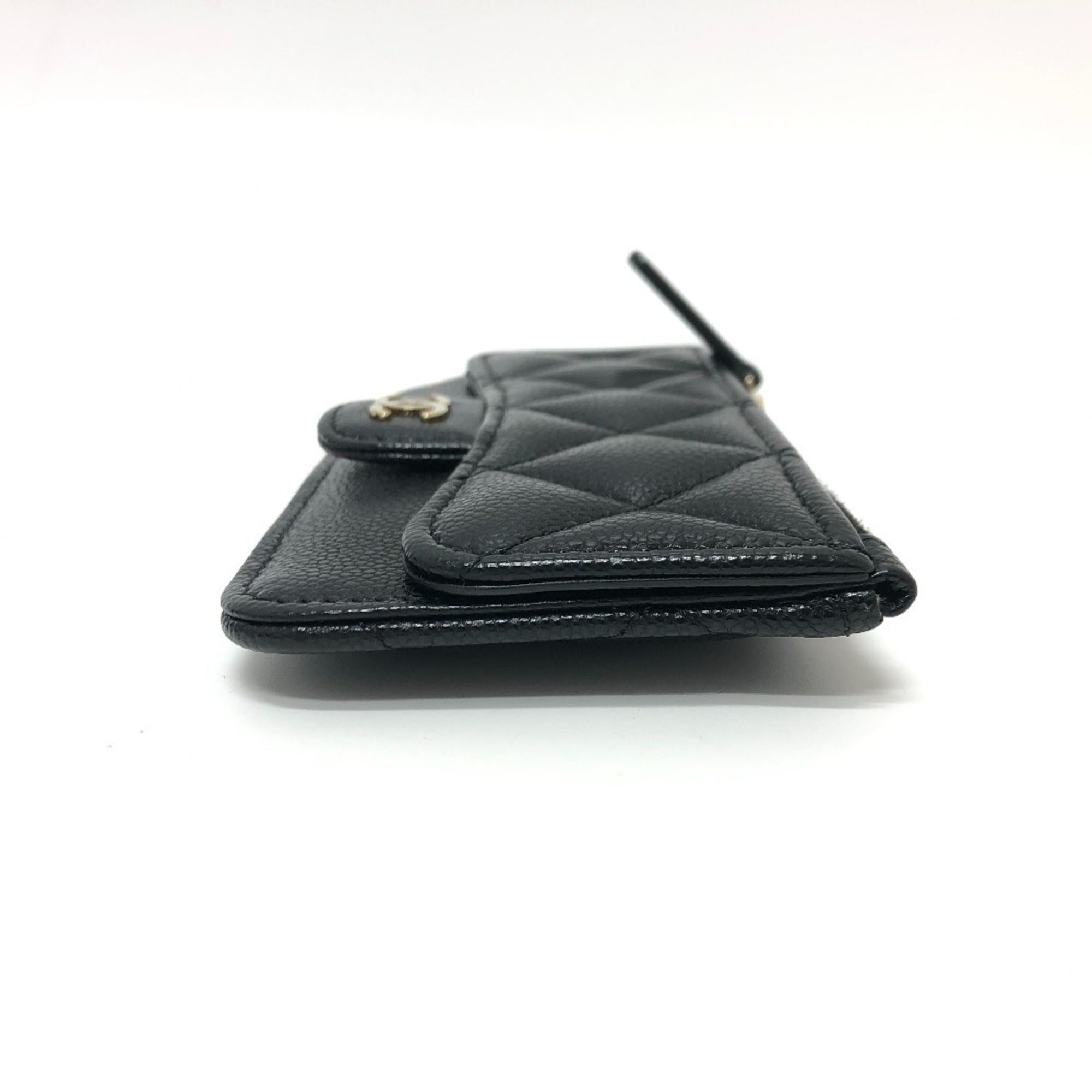 Chanel Black Grained Calfskin Coin Purse/Coin Case (Pre-Owned)