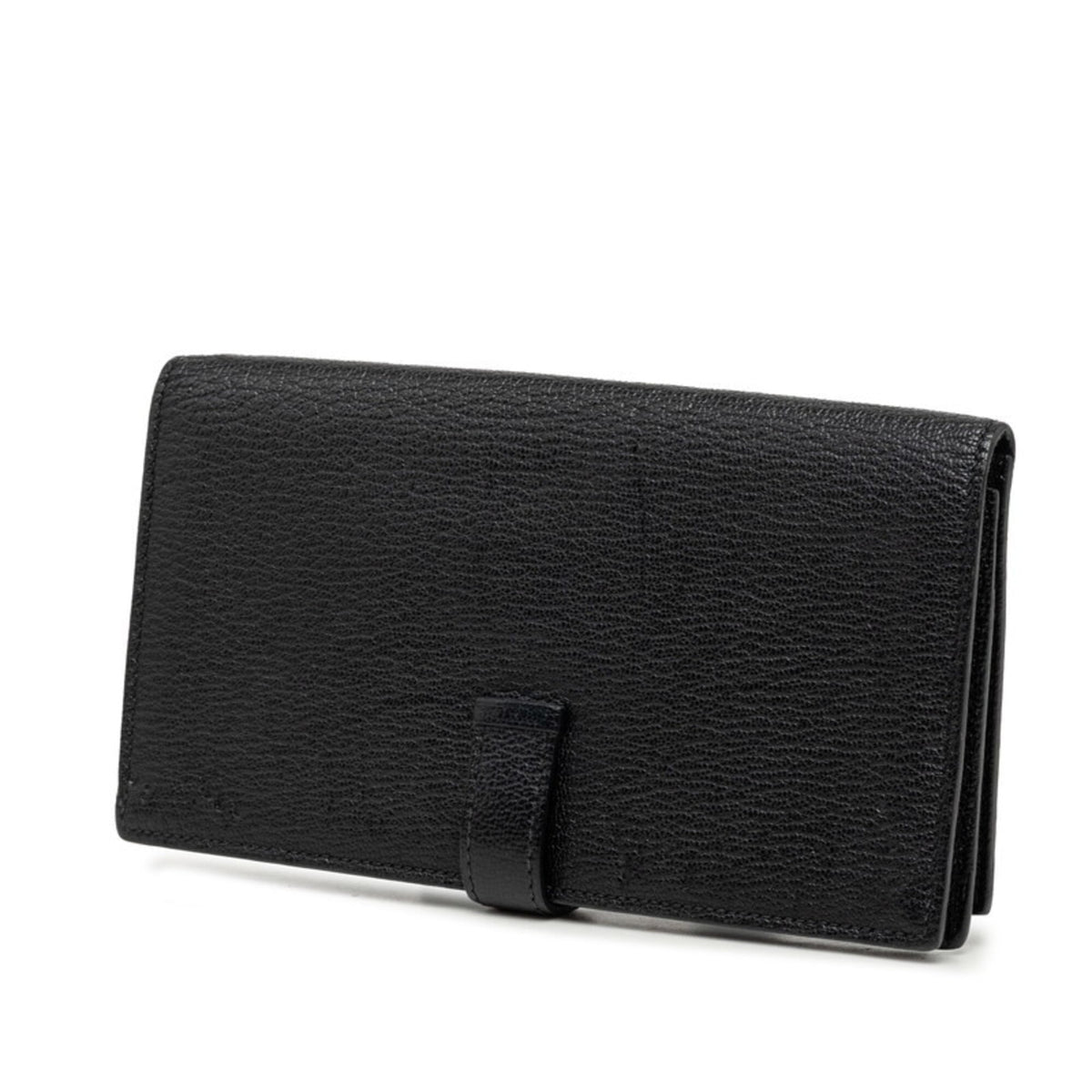 Hermes Noir Chevre Leather Long Wallet (Bi-Fold) (Pre-Owned)